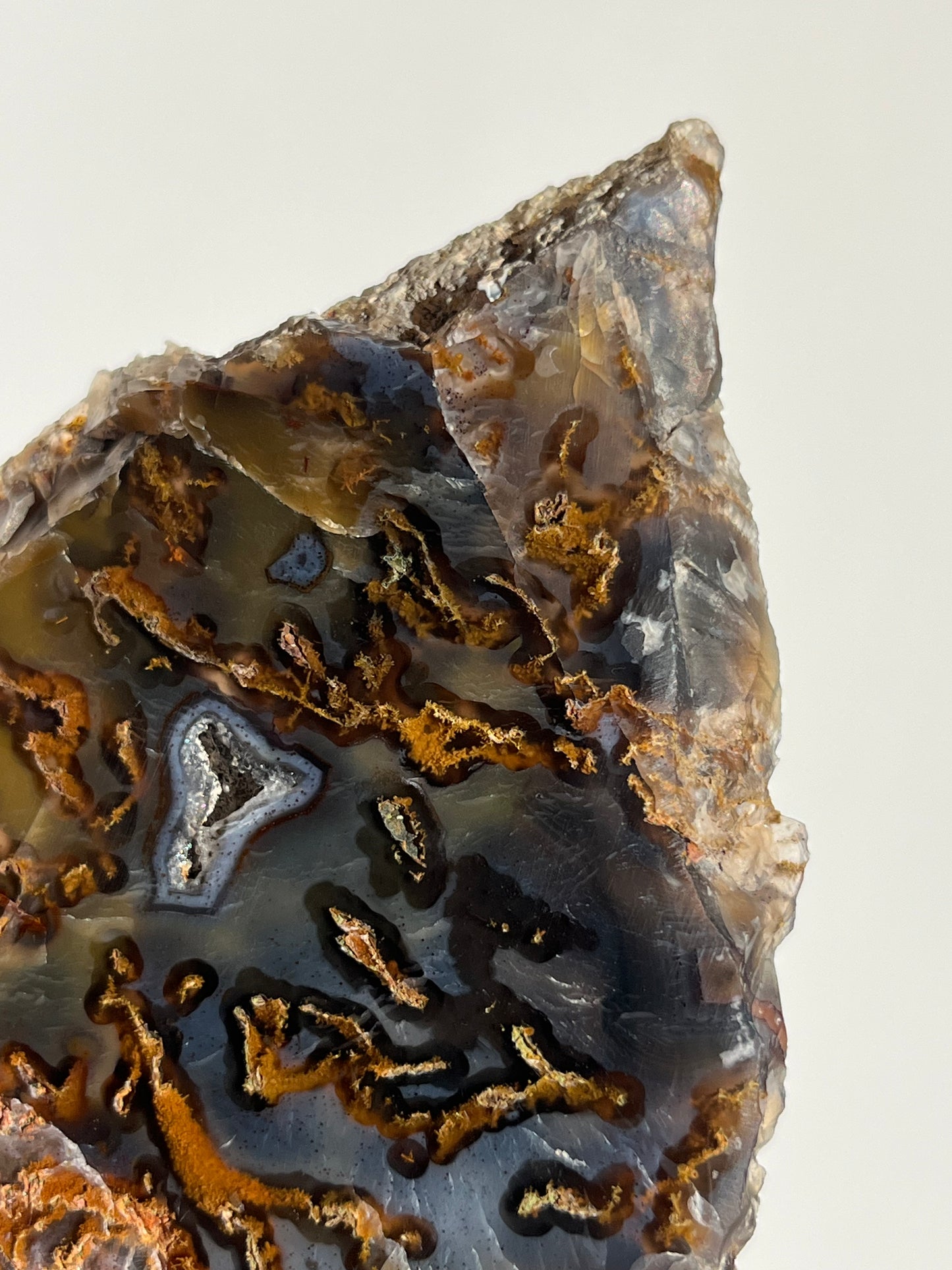 Blue West Indonesian Agate with Golden Moss Slab A