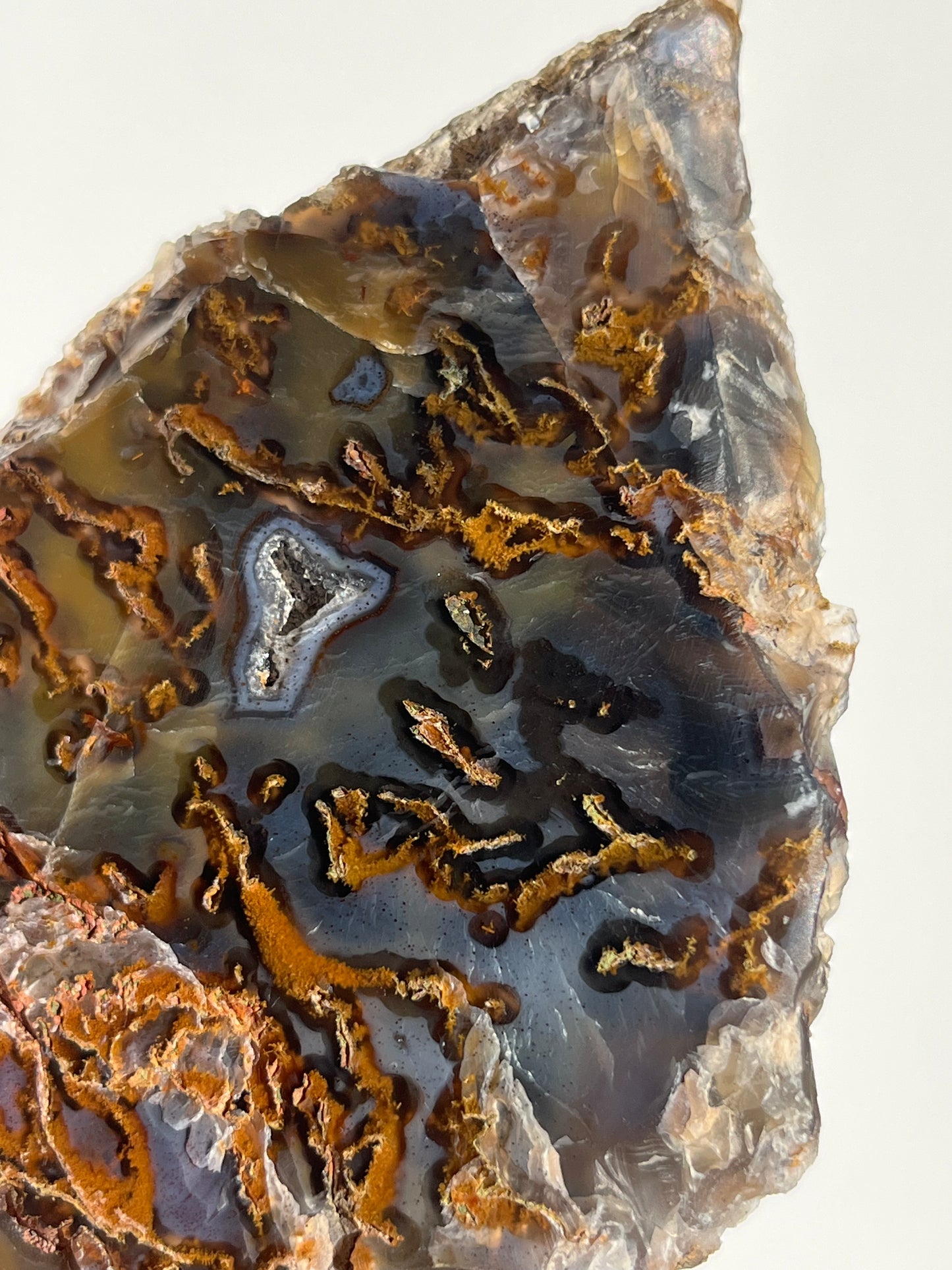 Blue West Indonesian Agate with Golden Moss Slab A