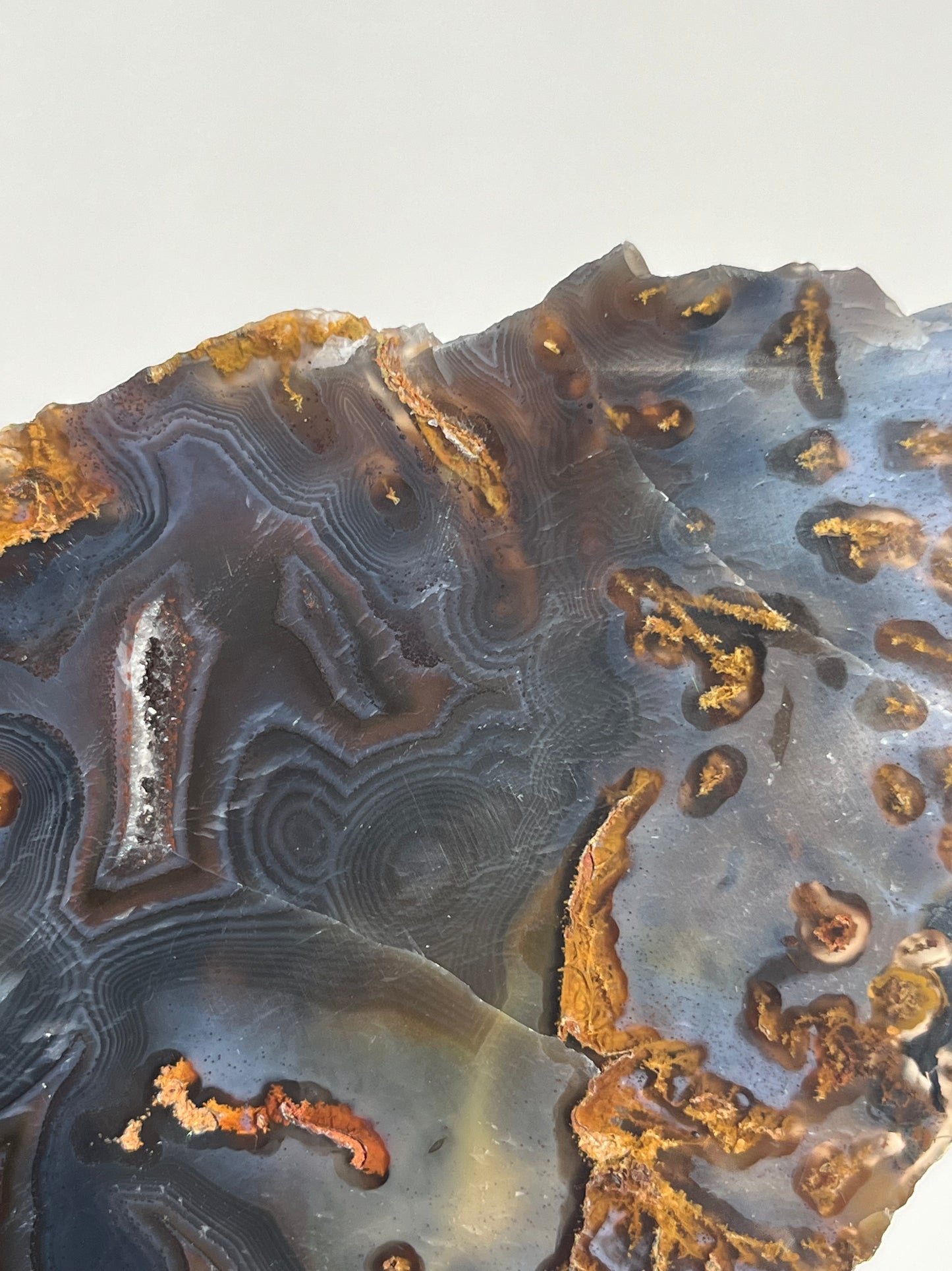 Blue East Indonesian Agate with Golden Moss Slab B