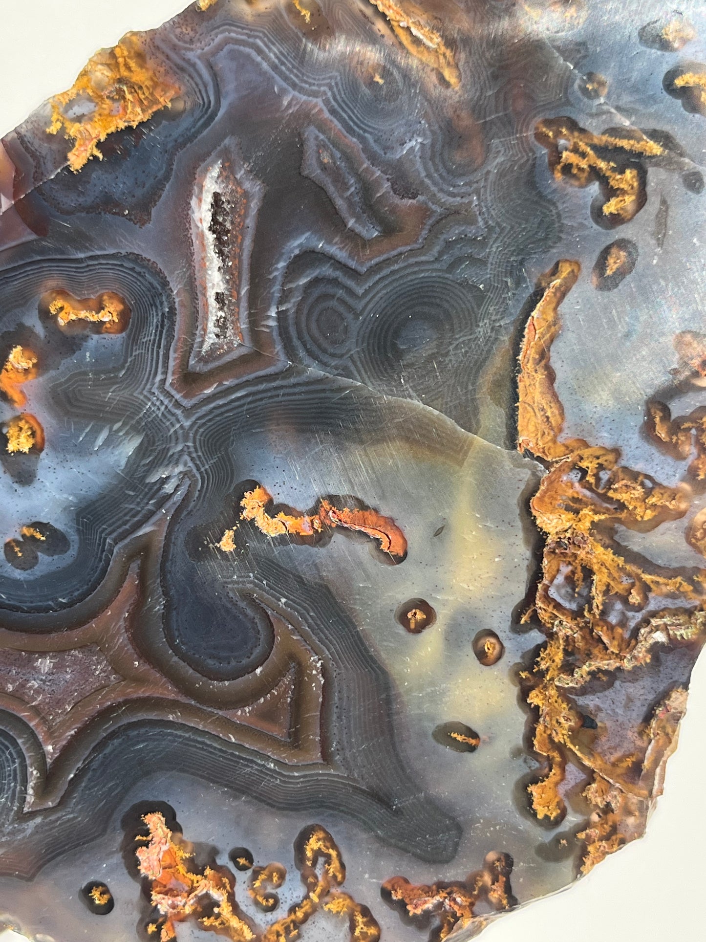 Blue East Indonesian Agate with Golden Moss Slab B
