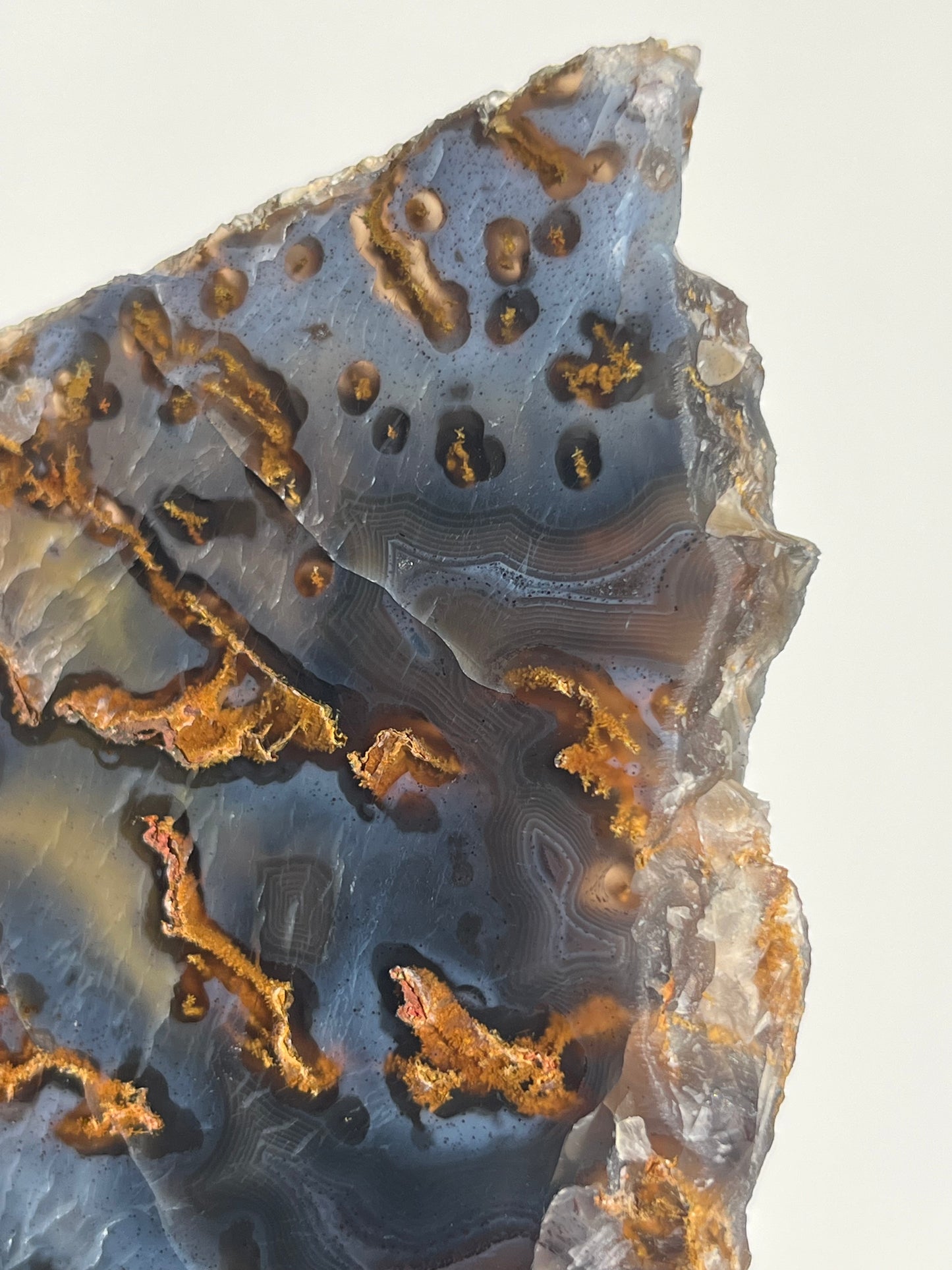 Blue East Indonesian Agate with Golden Moss Slab B