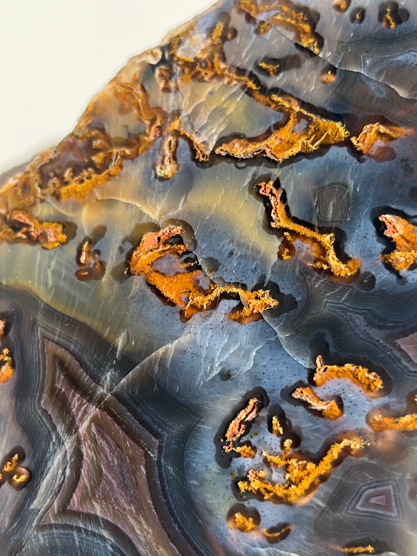 Blue East Indonesian Agate with Golden Moss Slab B