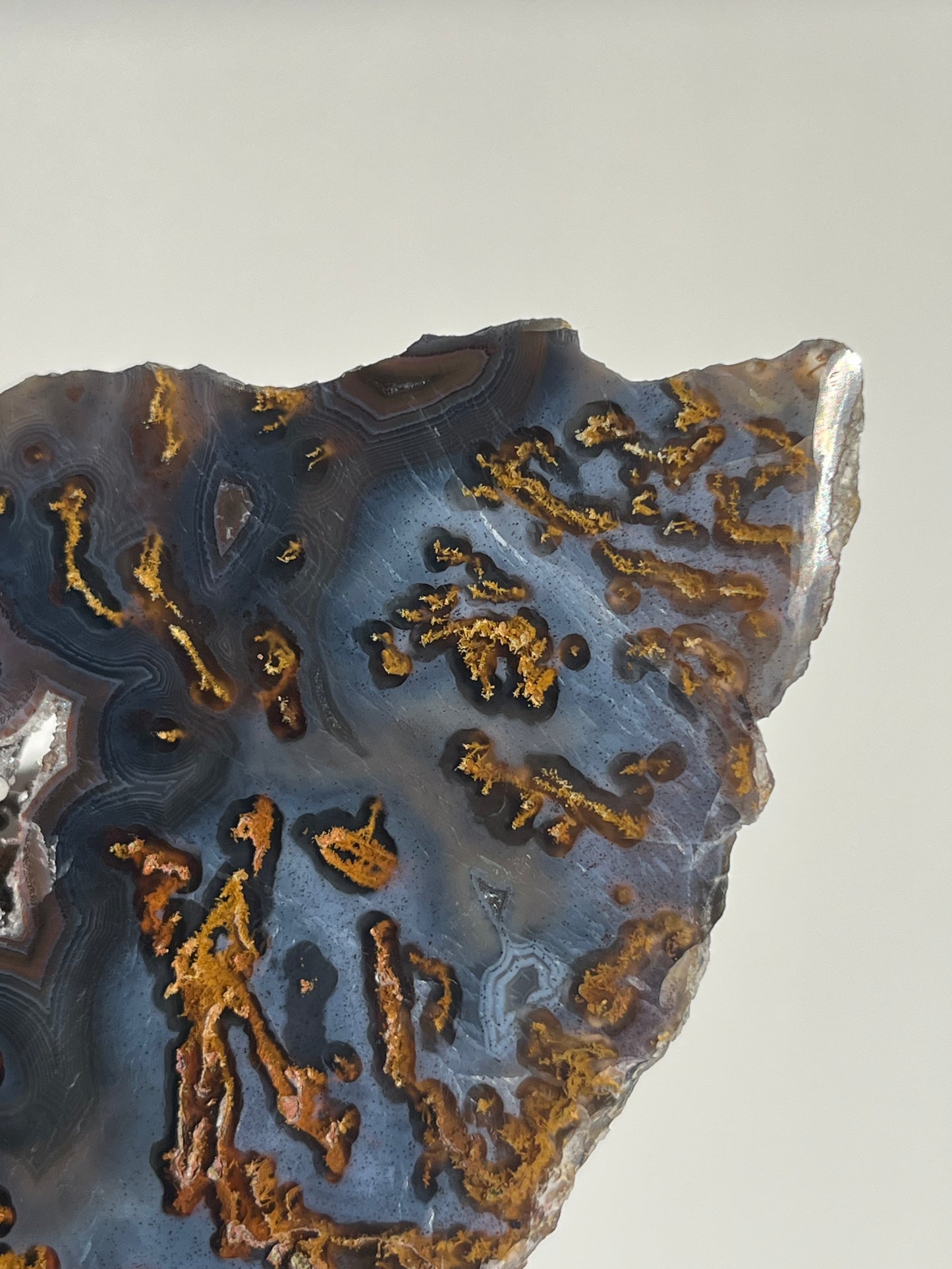 Blue East Indonesian Agate with Golden Moss Slab C