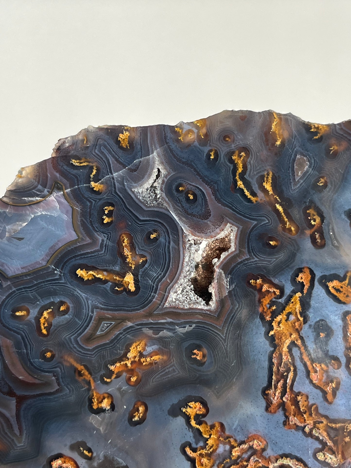 Blue East Indonesian Agate with Golden Moss Slab C