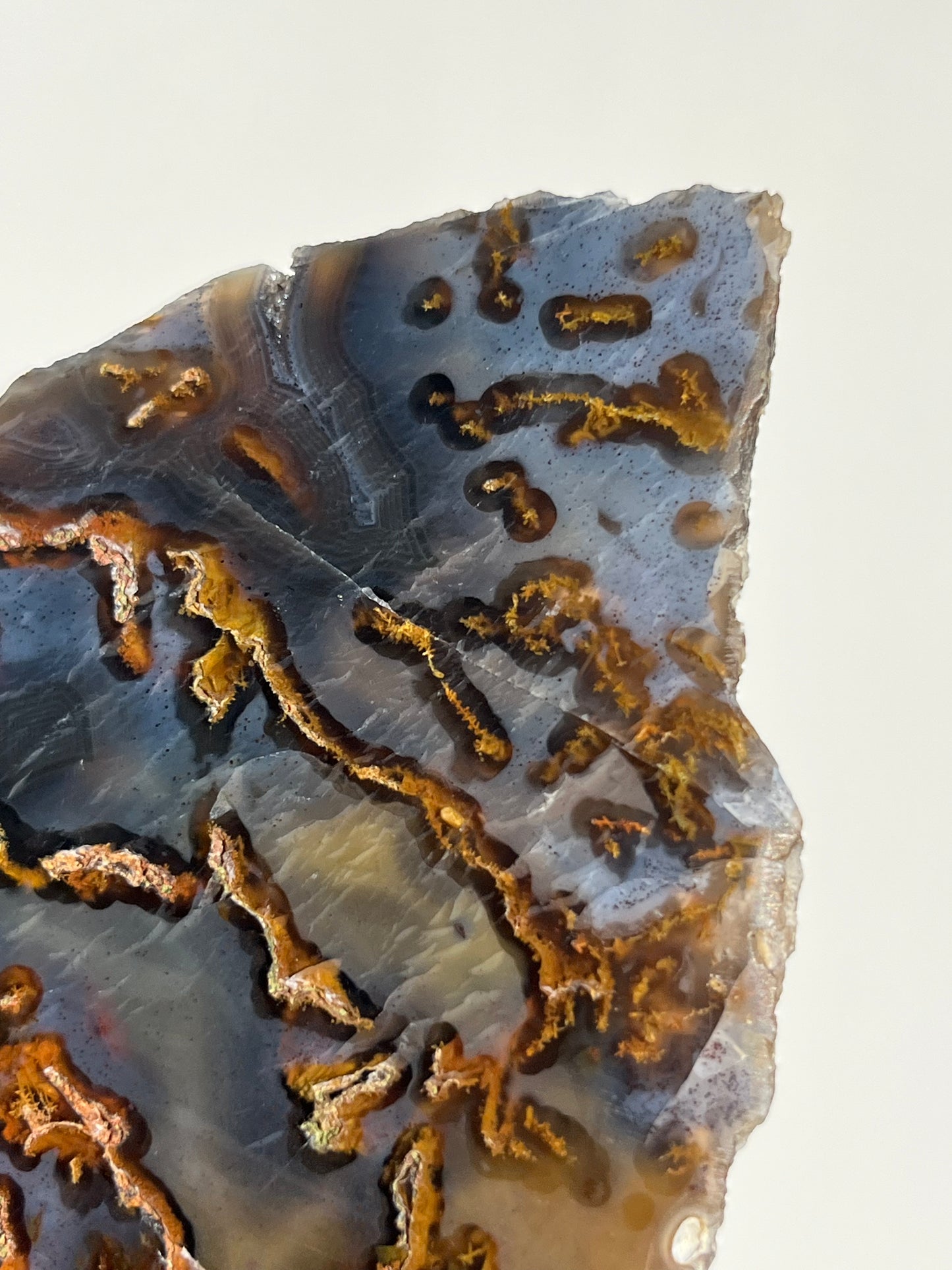 Blue East Indonesian Agate with Golden Moss Slab D