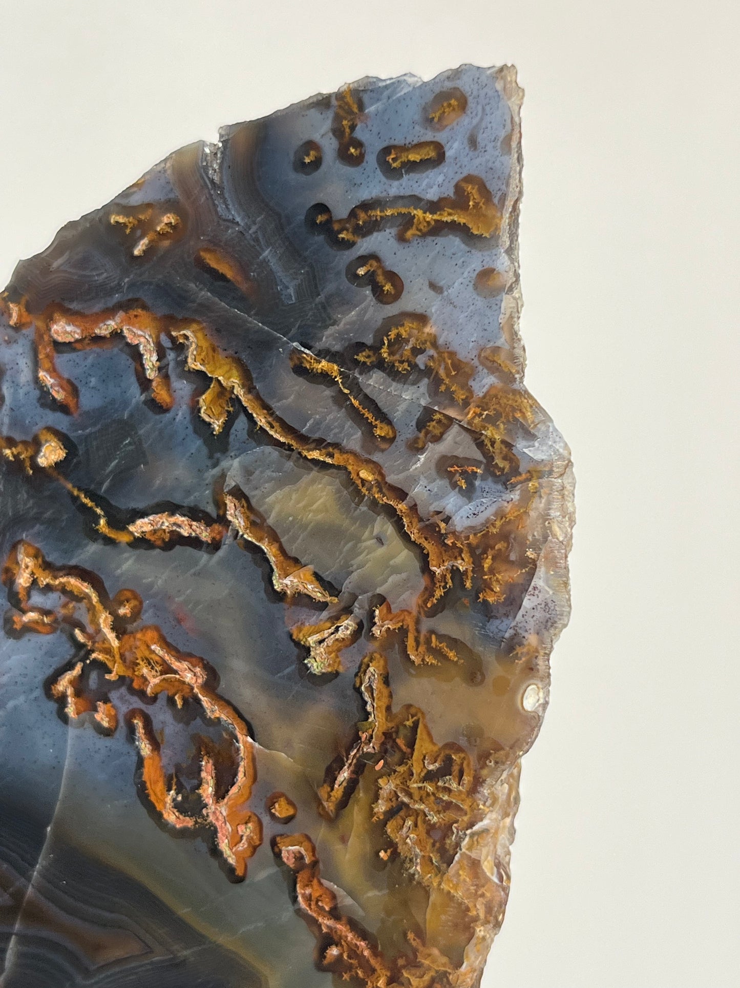 Blue East Indonesian Agate with Golden Moss Slab D