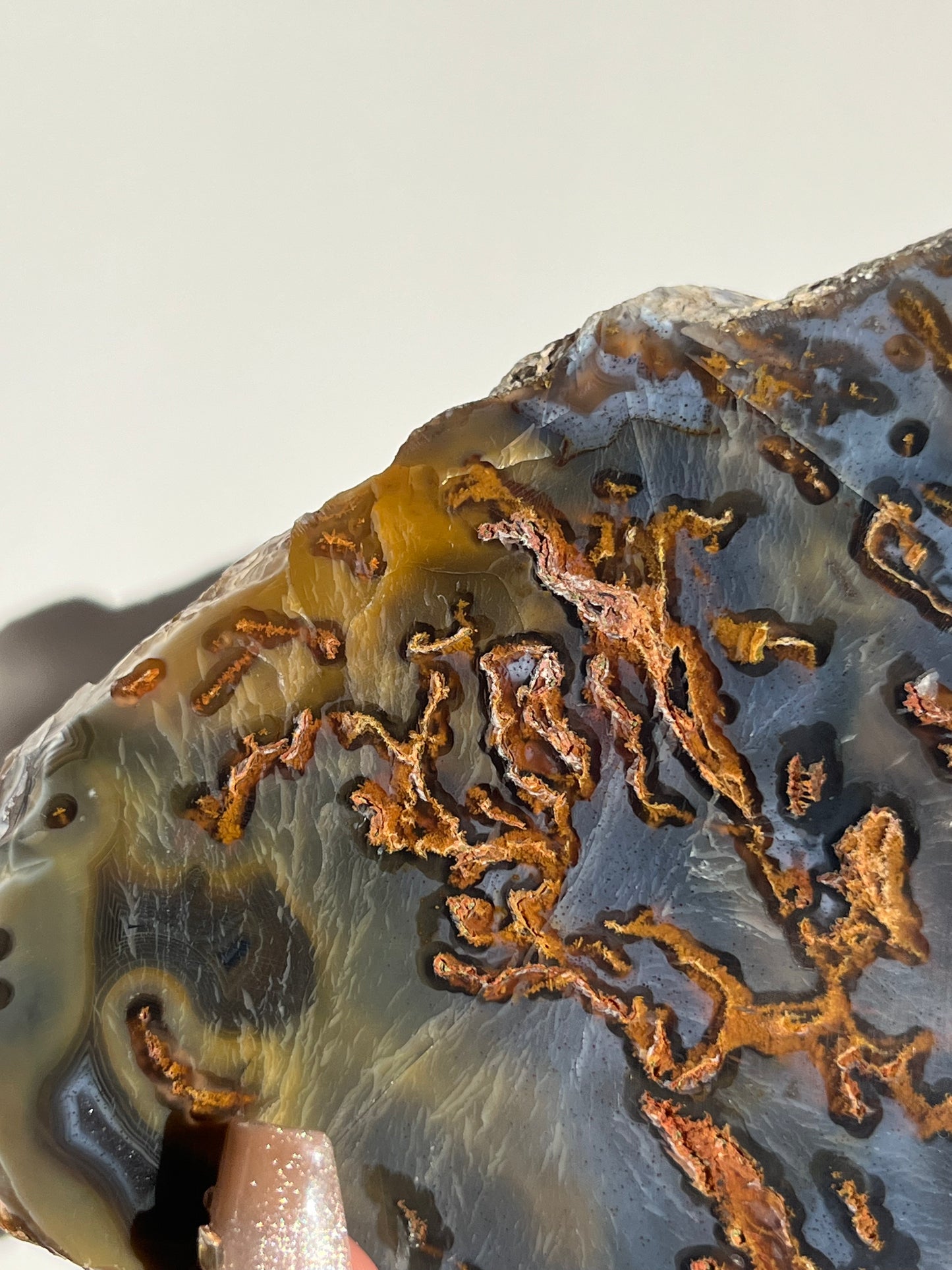 Blue East Indonesian Agate with Golden Moss Slab D