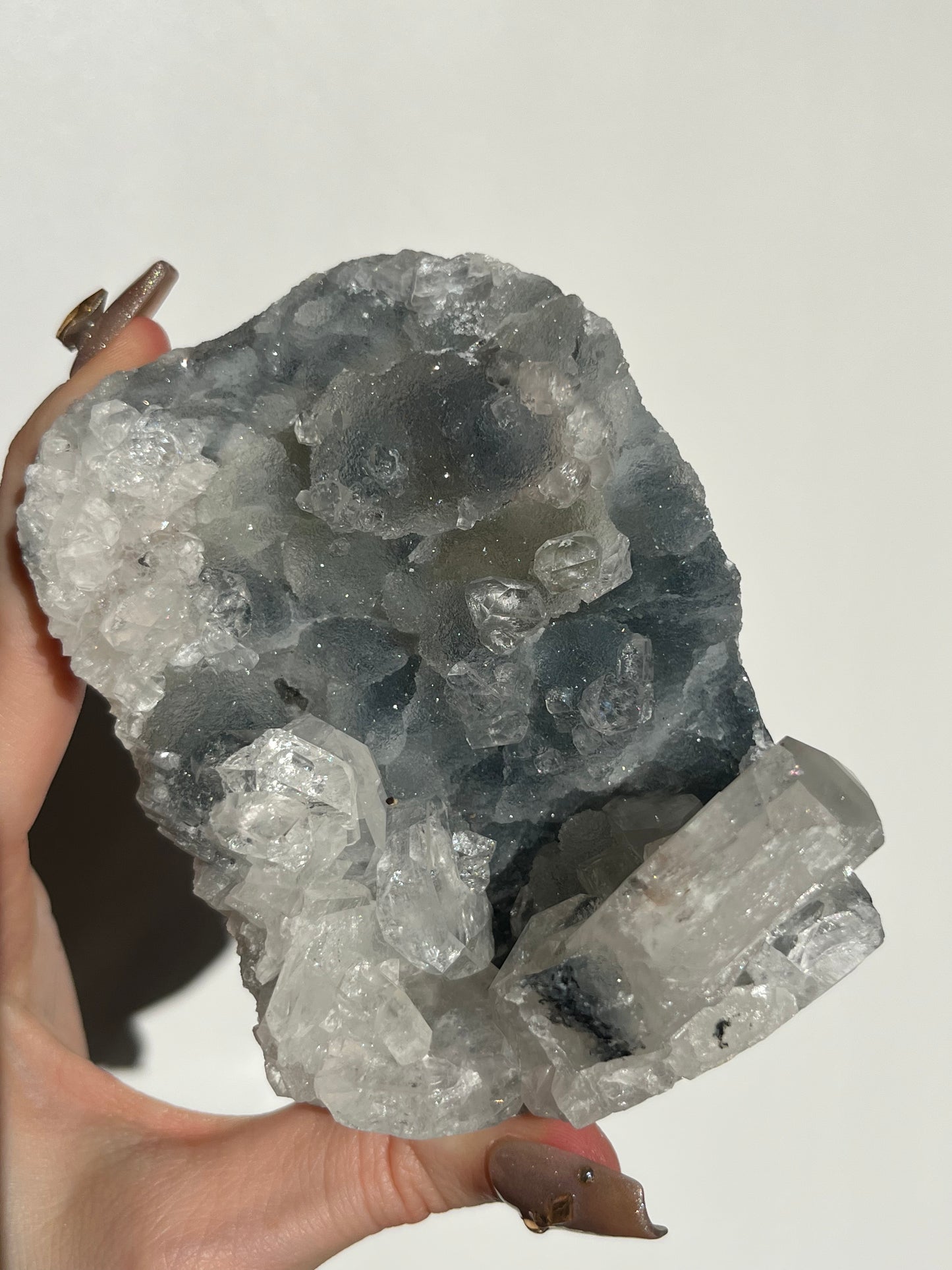 Blue Chalcedony and Apophyllite Specimen C