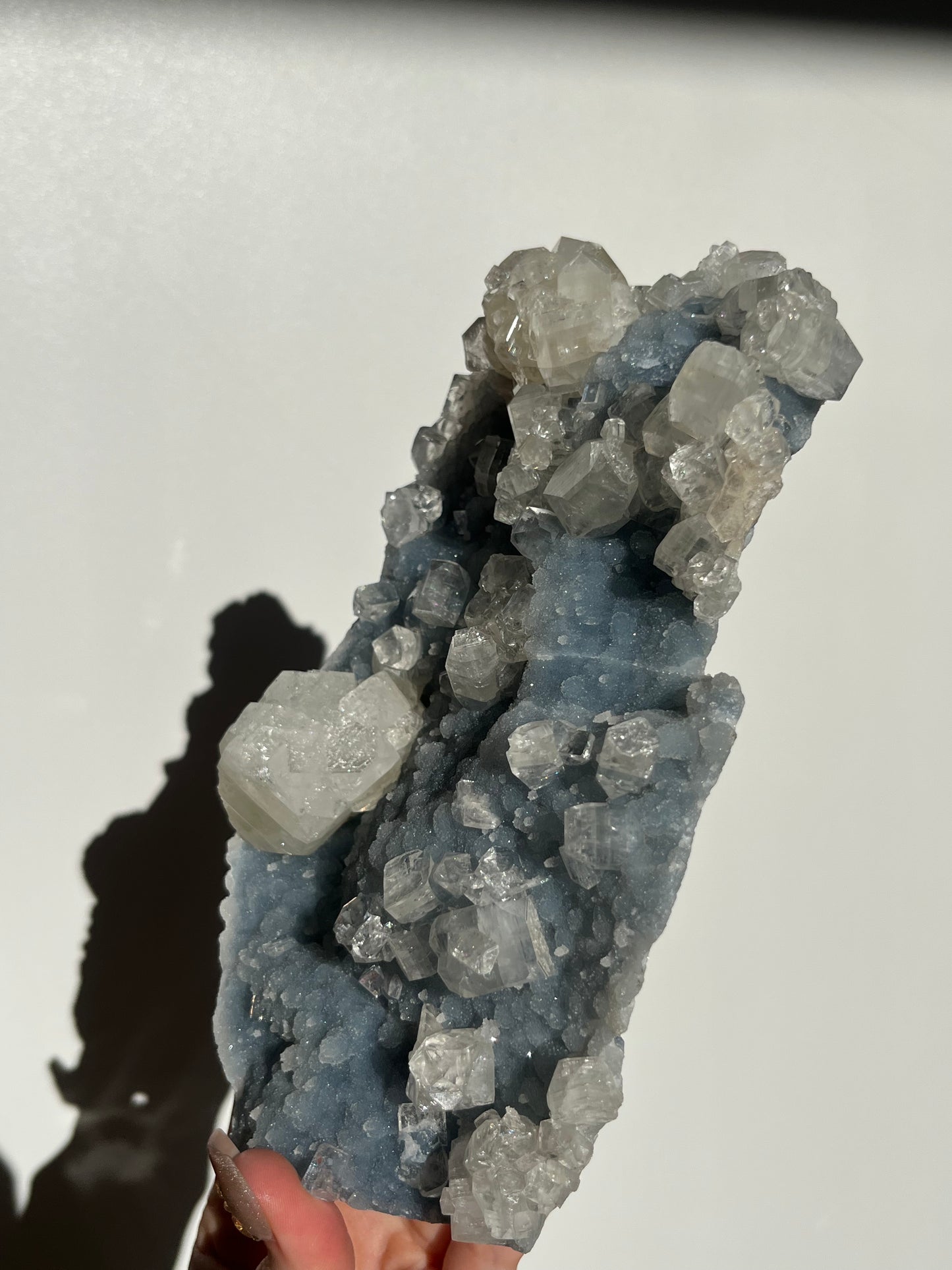 Blue Chalcedony and Apophyllite with Stilbite Specimen I