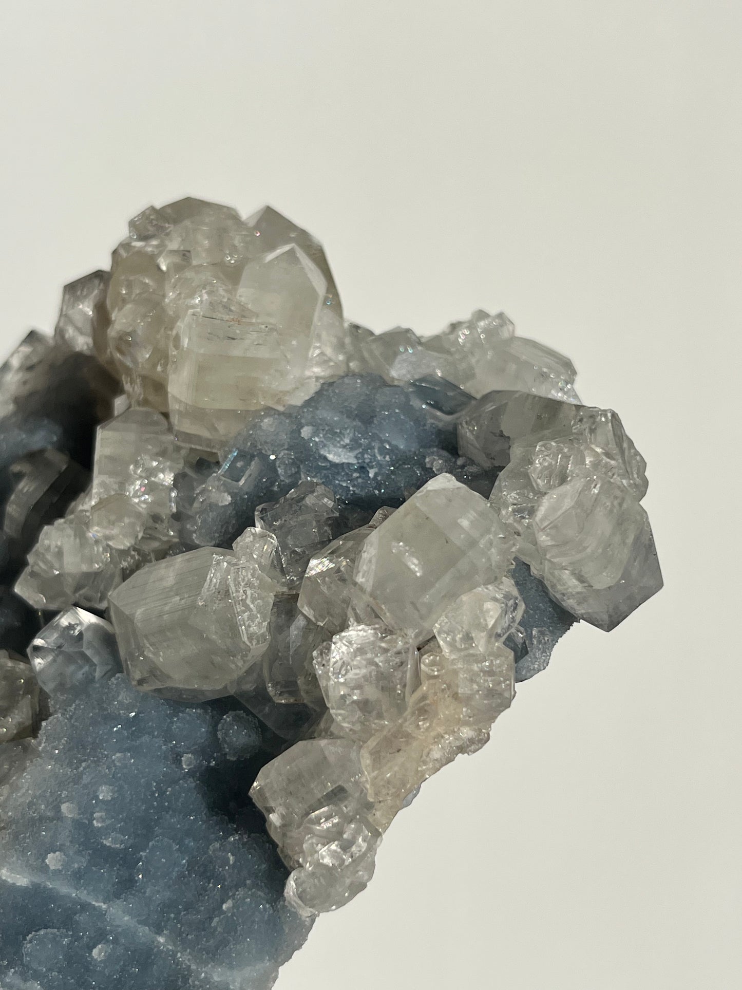 Blue Chalcedony and Apophyllite with Stilbite Specimen I