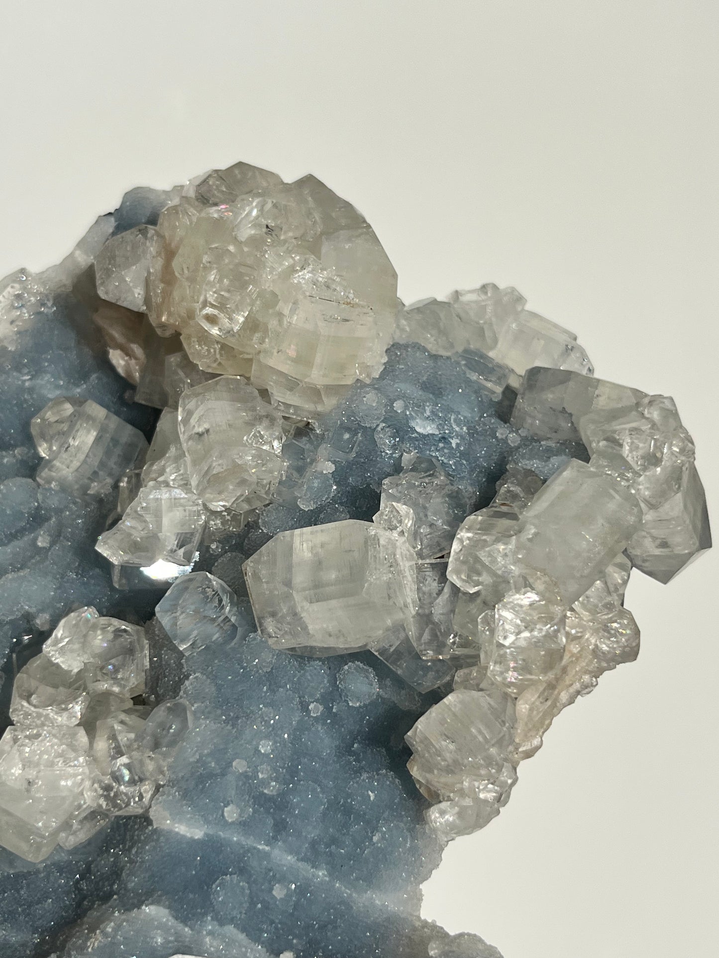 Blue Chalcedony and Apophyllite with Stilbite Specimen I
