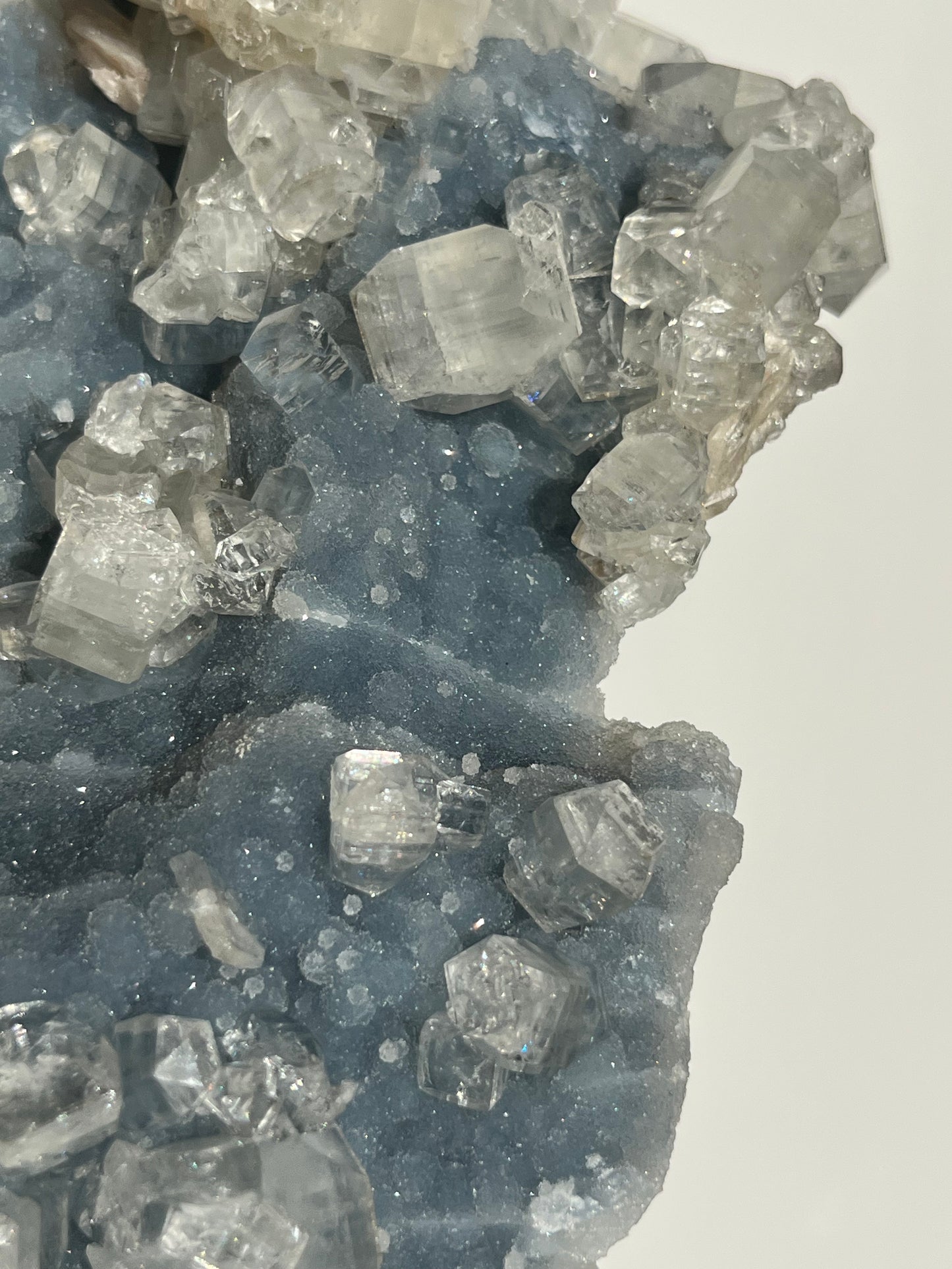 Blue Chalcedony and Apophyllite with Stilbite Specimen I