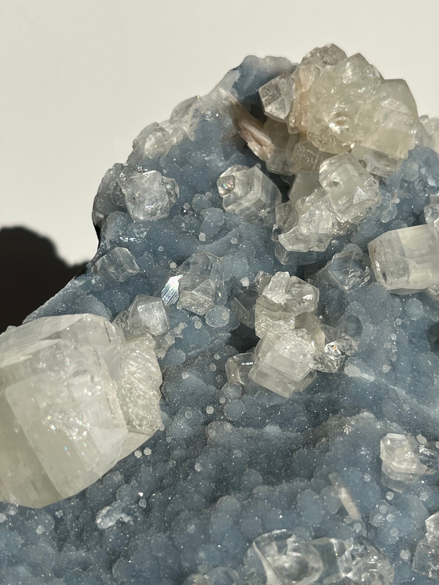 Blue Chalcedony and Apophyllite with Stilbite Specimen I