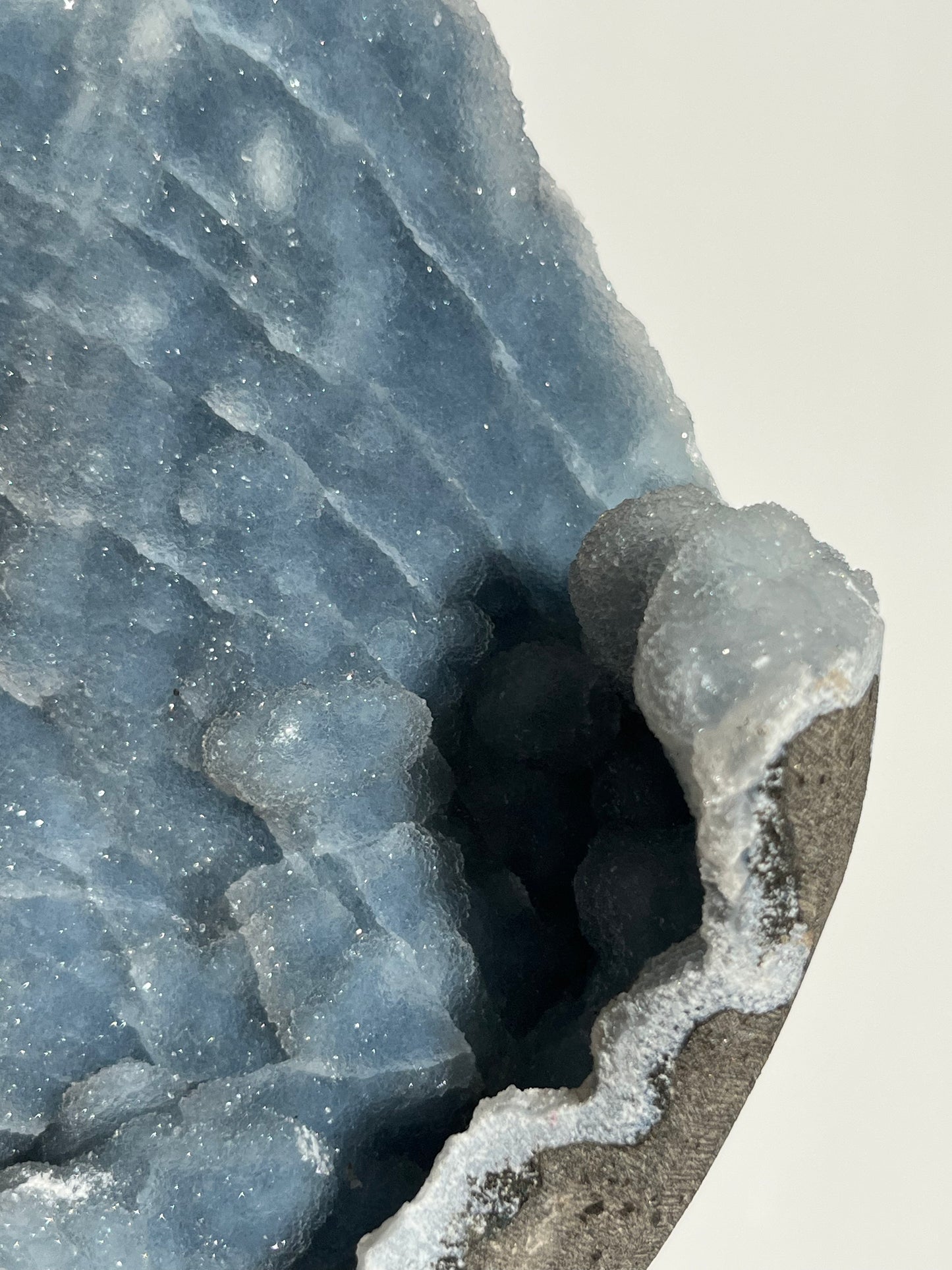 Blue Chalcedony Standing Geode Specimen J