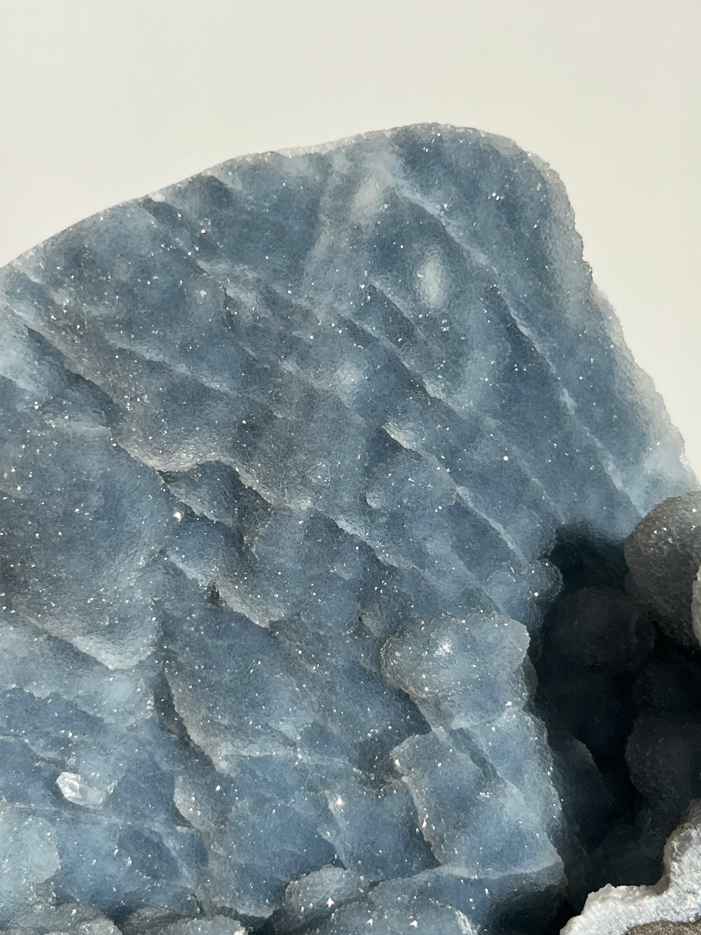 Blue Chalcedony Standing Geode Specimen J