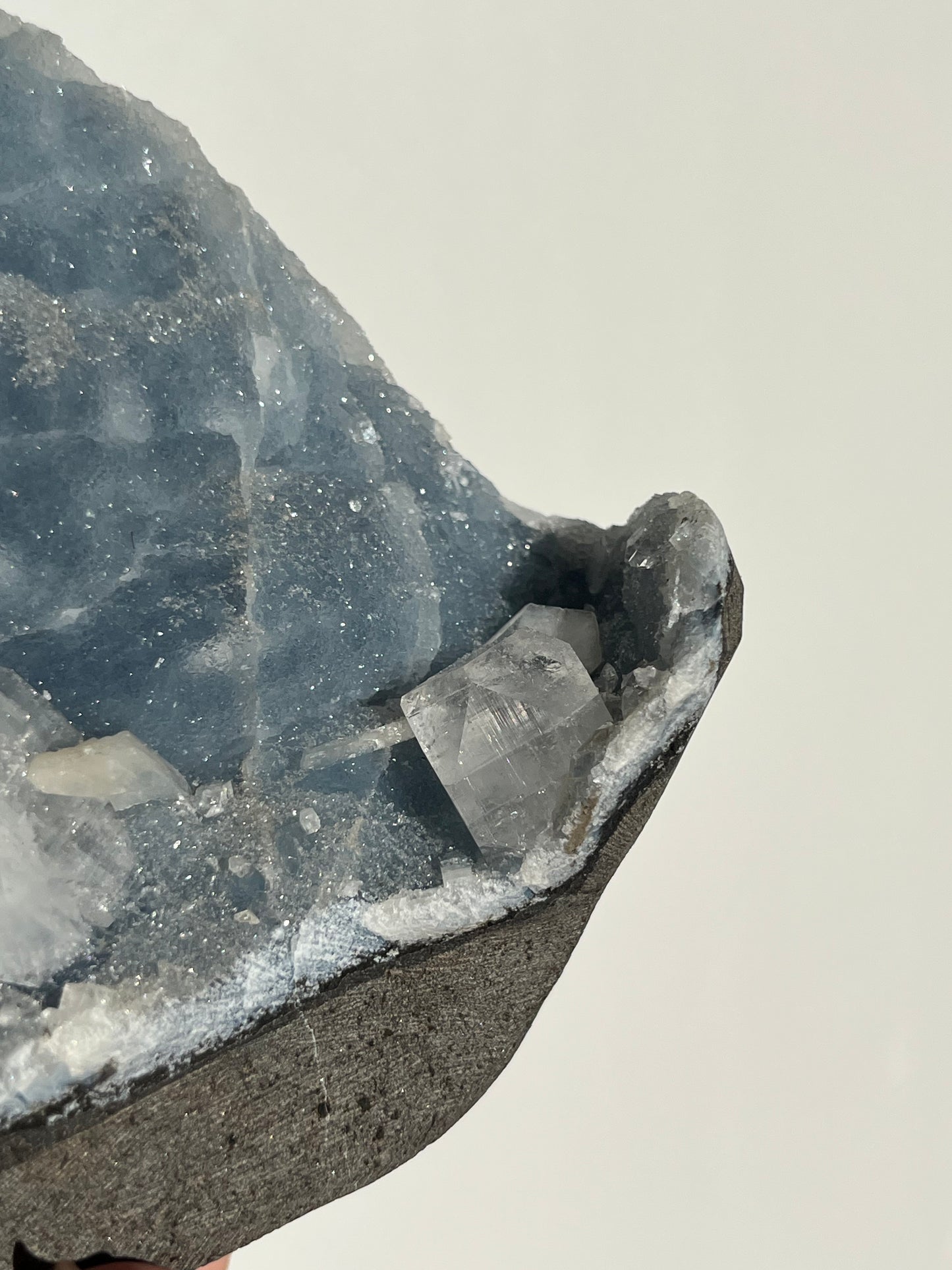 Blue Chalcedony and Apophyllite with Stilbite Specimen M