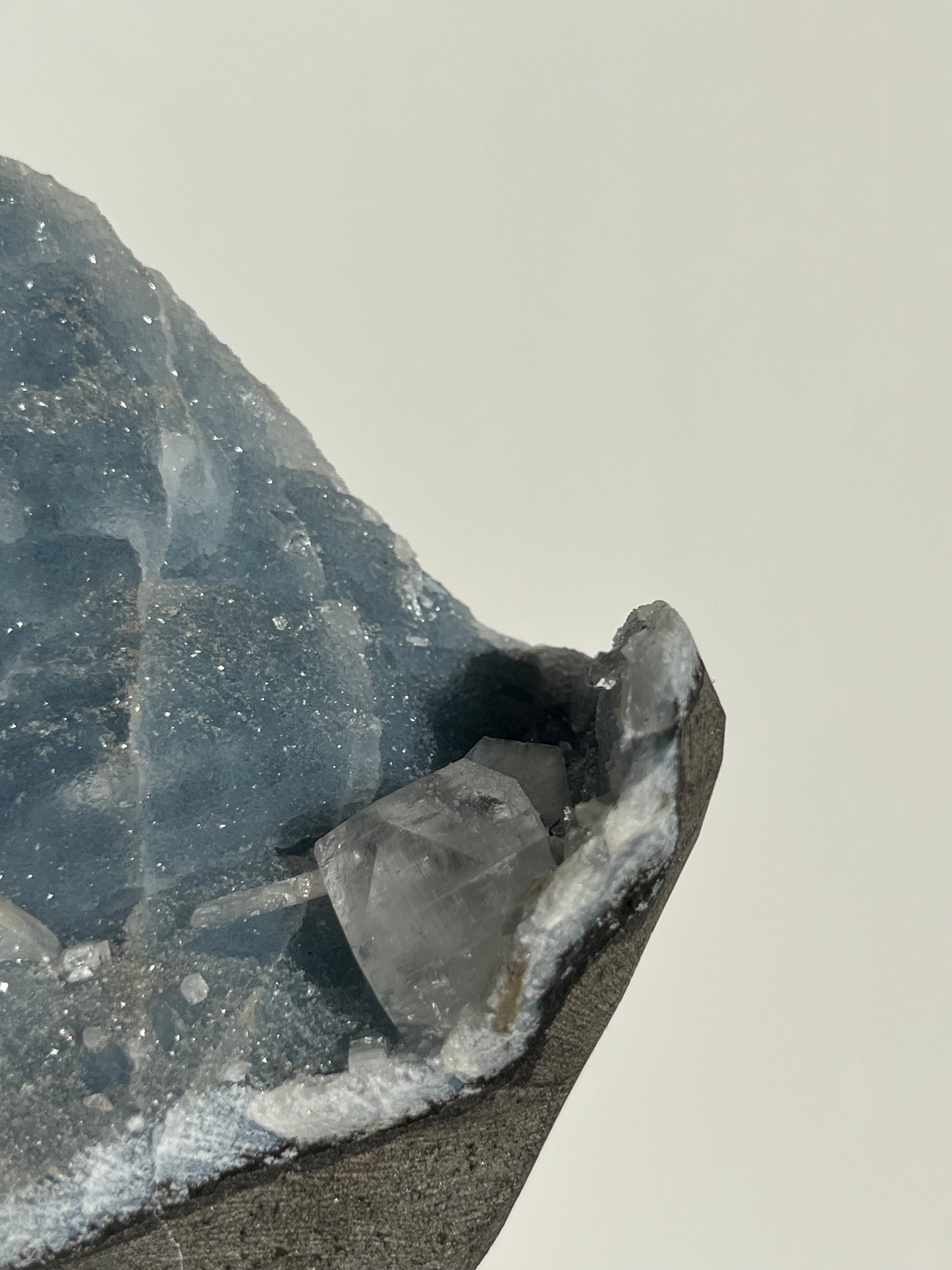 Blue Chalcedony and Apophyllite with Stilbite Specimen M