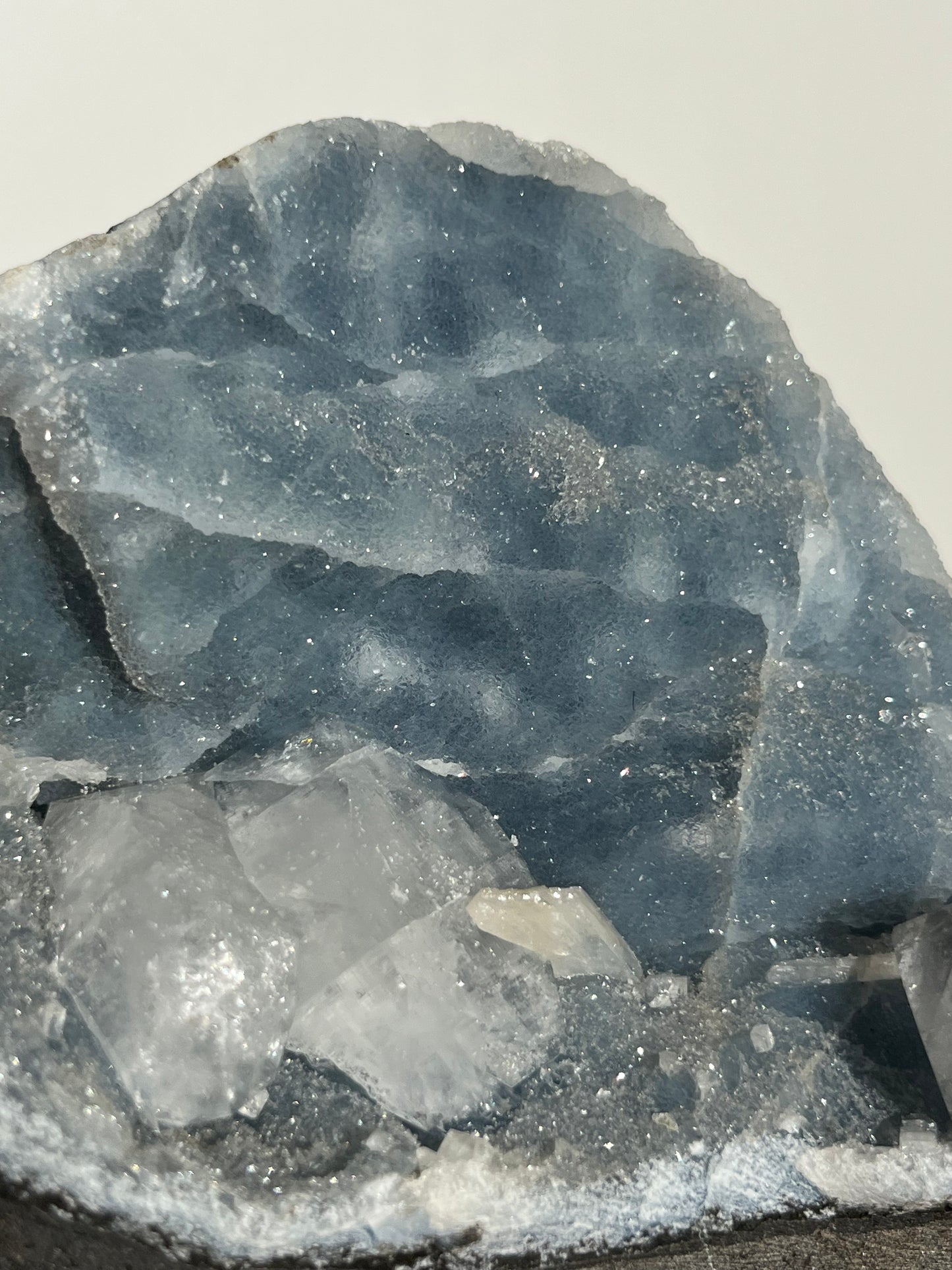 Blue Chalcedony and Apophyllite with Stilbite Specimen M