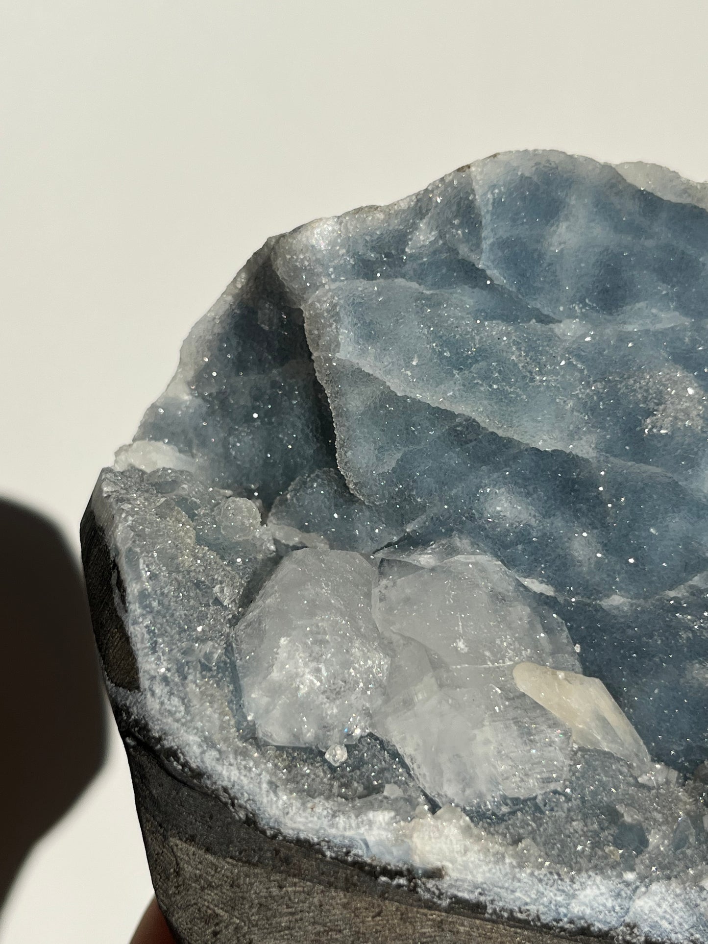 Blue Chalcedony and Apophyllite with Stilbite Specimen M