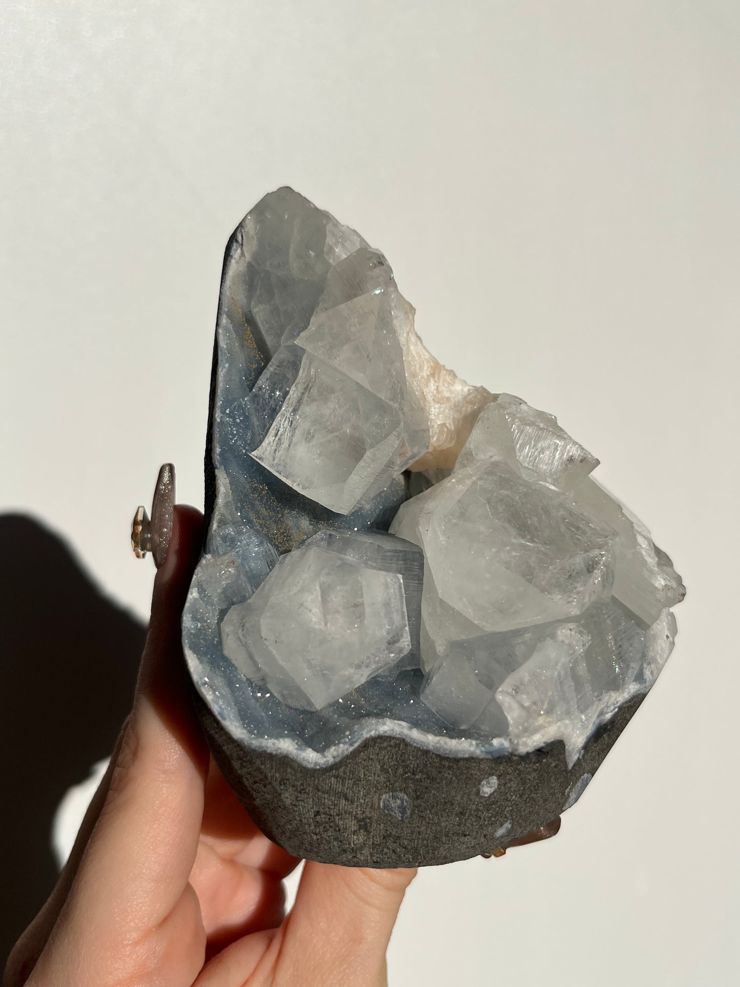 Blue Chalcedony and Apophyllite with Stilbite Specimen O