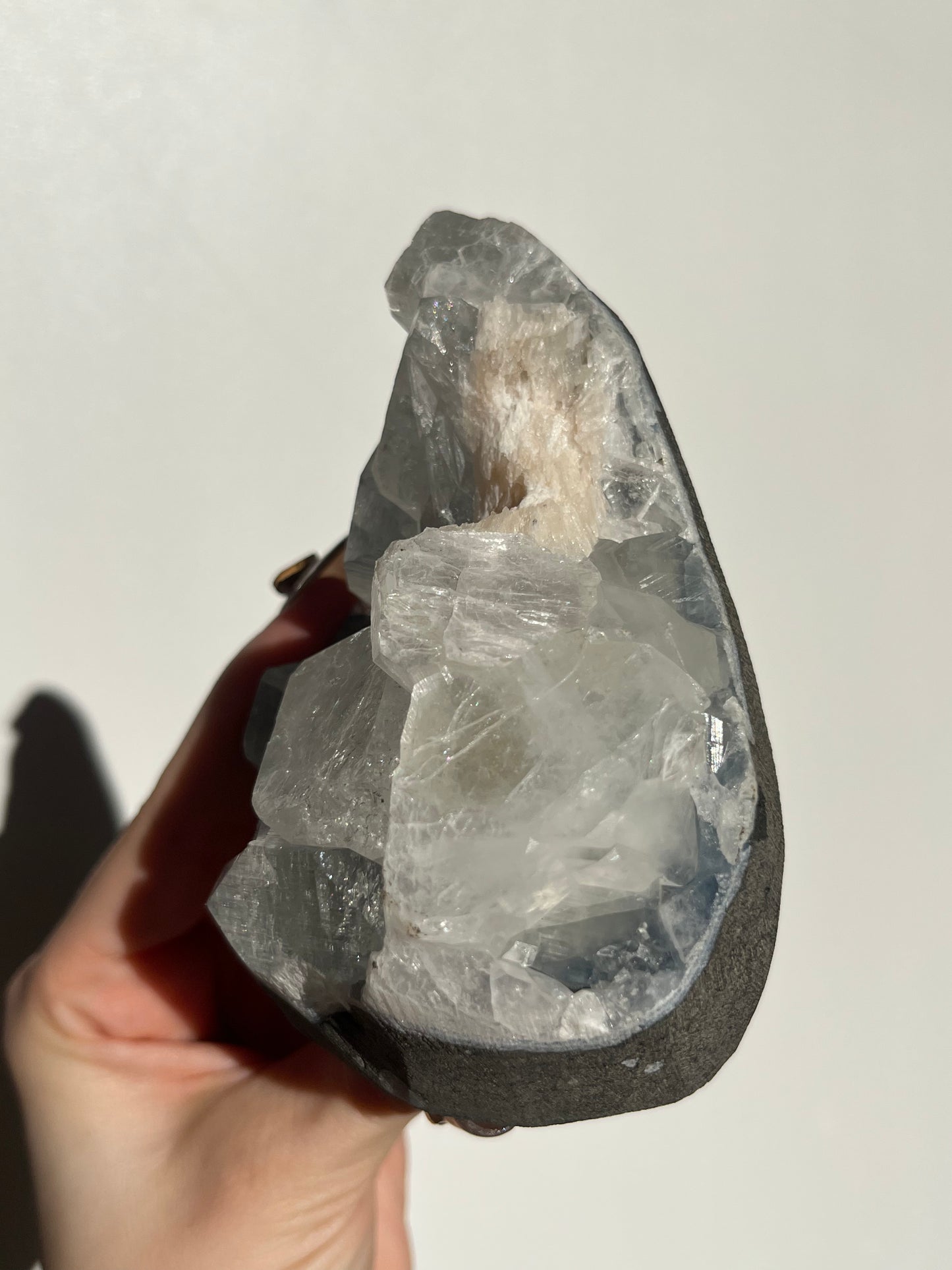 Blue Chalcedony and Apophyllite with Stilbite Specimen O