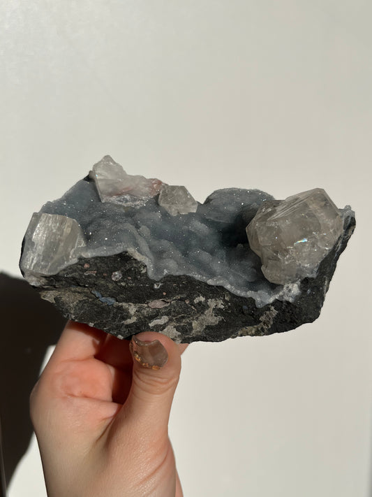 Blue Chalcedony and Apophyllite Specimen P