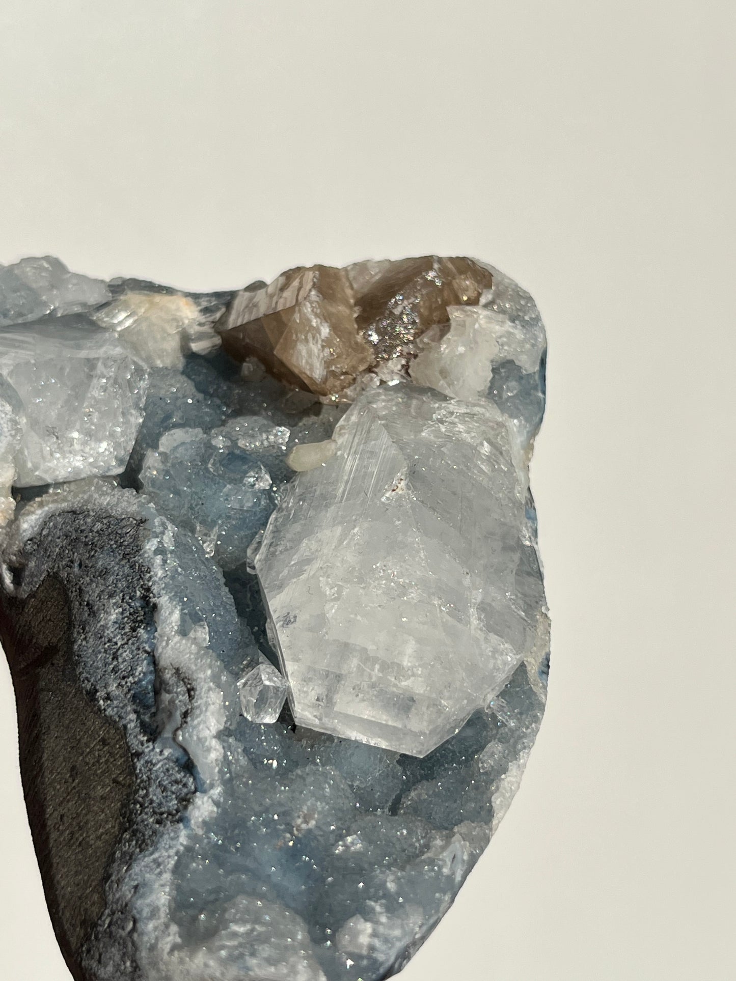 Blue Chalcedony, Apophyllite and Honey Calcite Specimen R