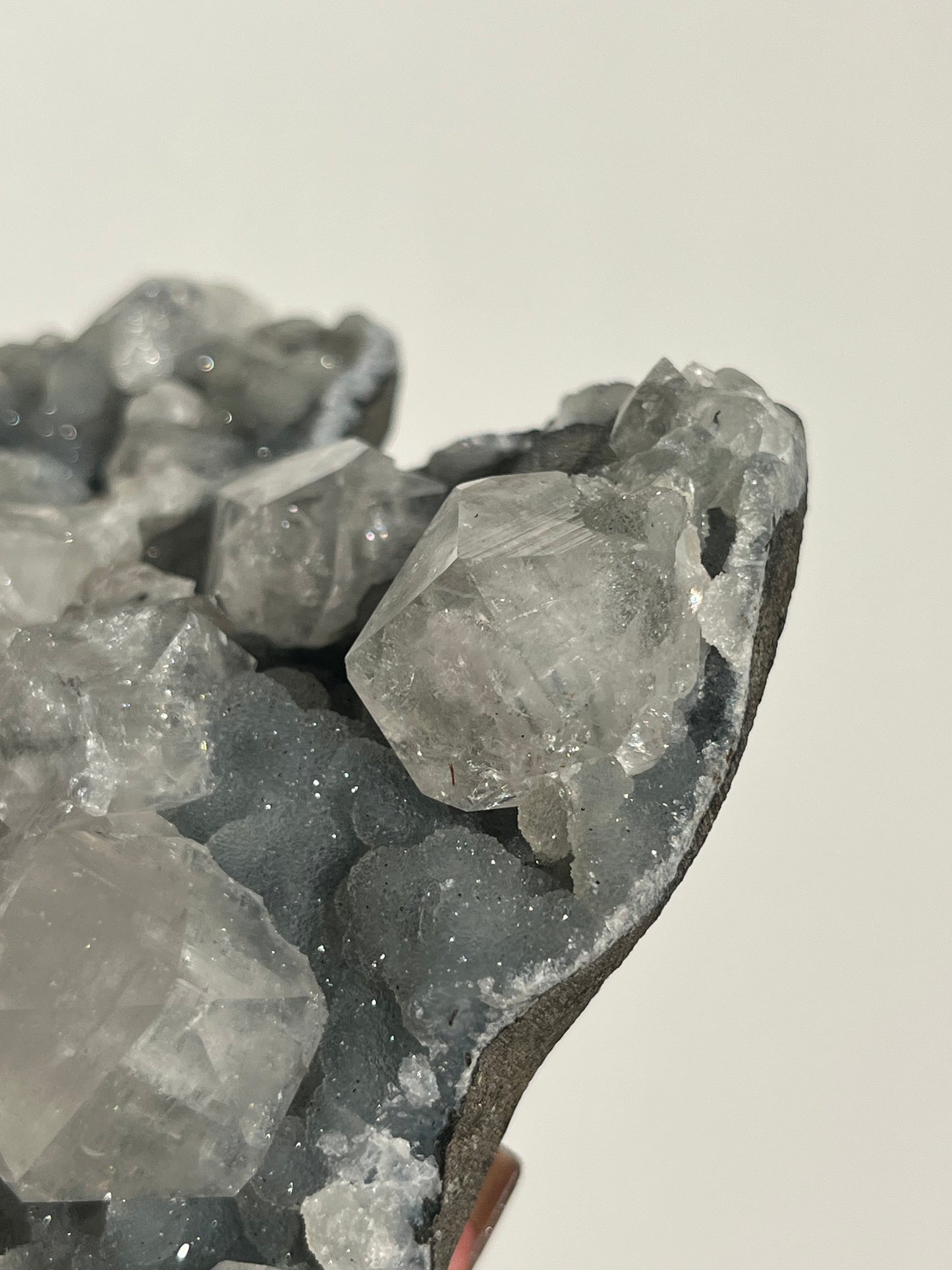 Heart Shaped Blue Chalcedony and Apophyllite with Stilbite Specimen S