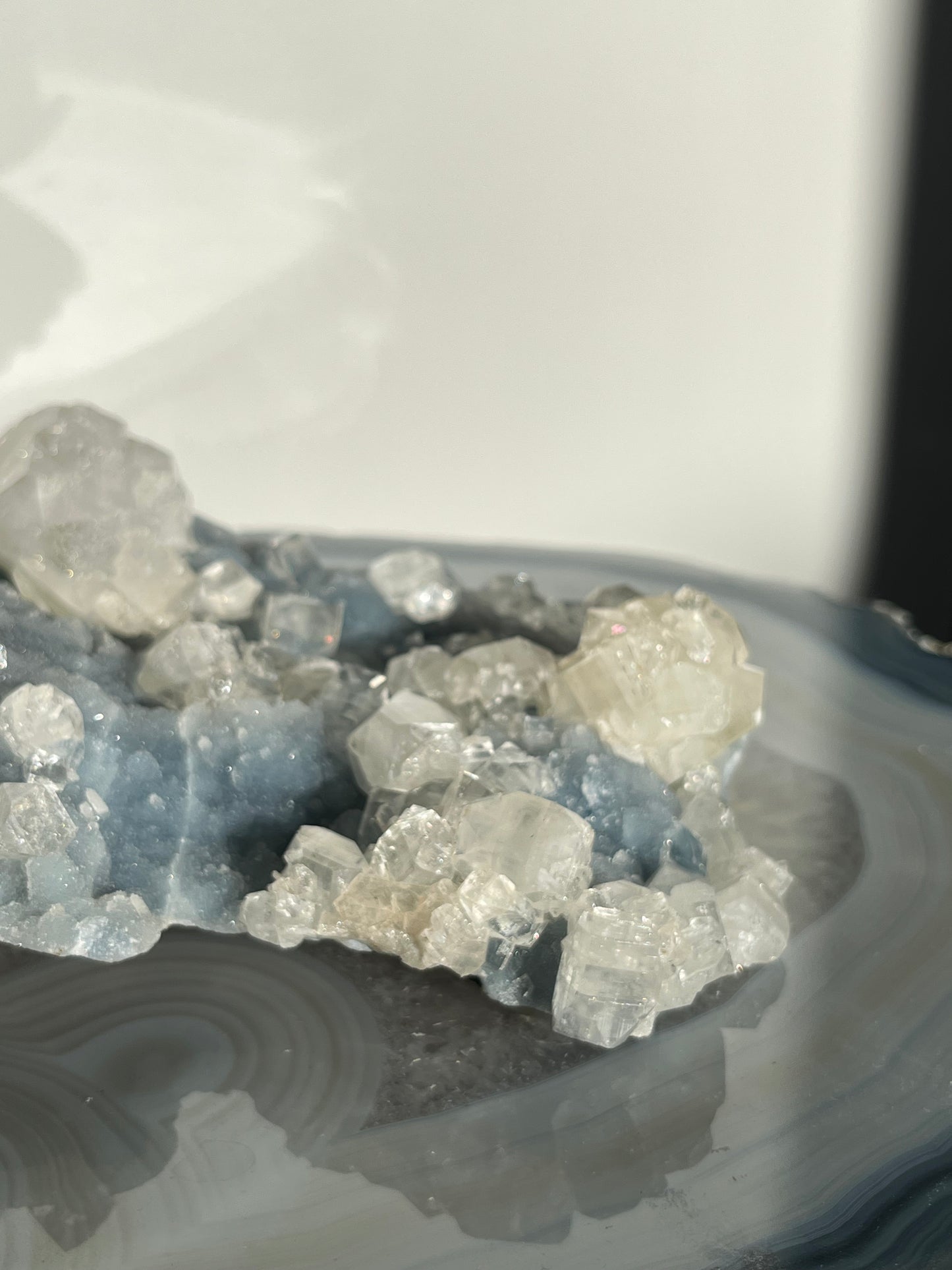 Blue Chalcedony and Apophyllite with Stilbite Specimen I