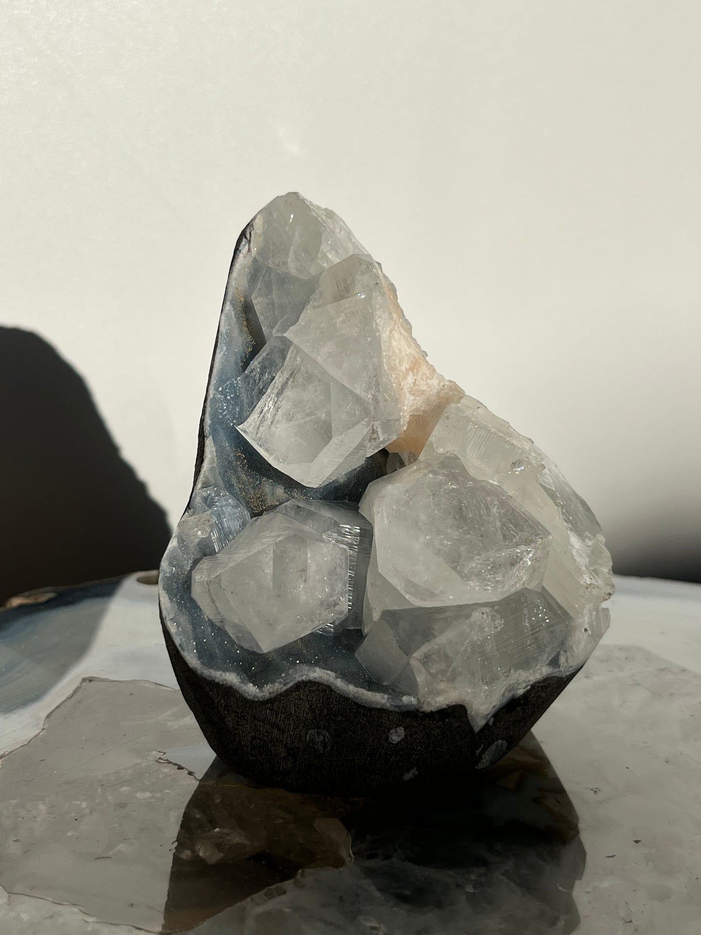 Blue Chalcedony and Apophyllite with Stilbite Specimen O
