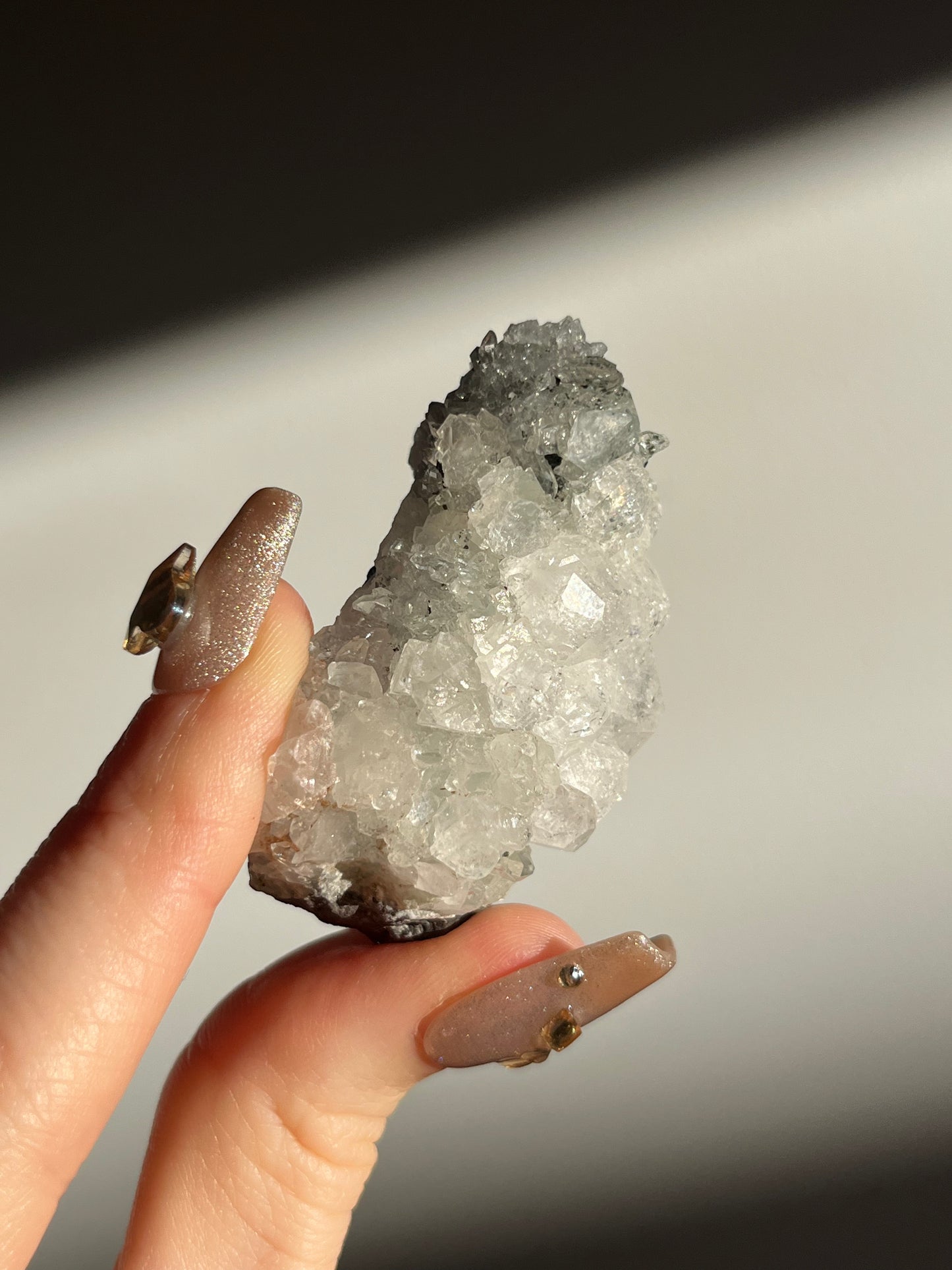 Streep Quartz, Calcite and Analcime Mini Cluster A