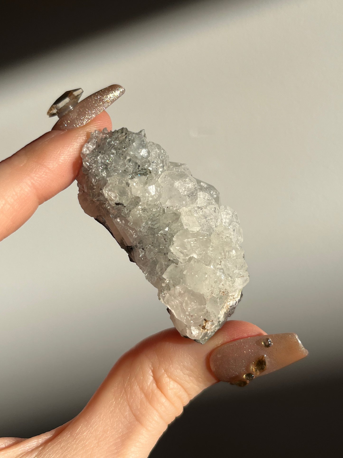 Streep Quartz, Calcite and Analcime Mini Cluster A