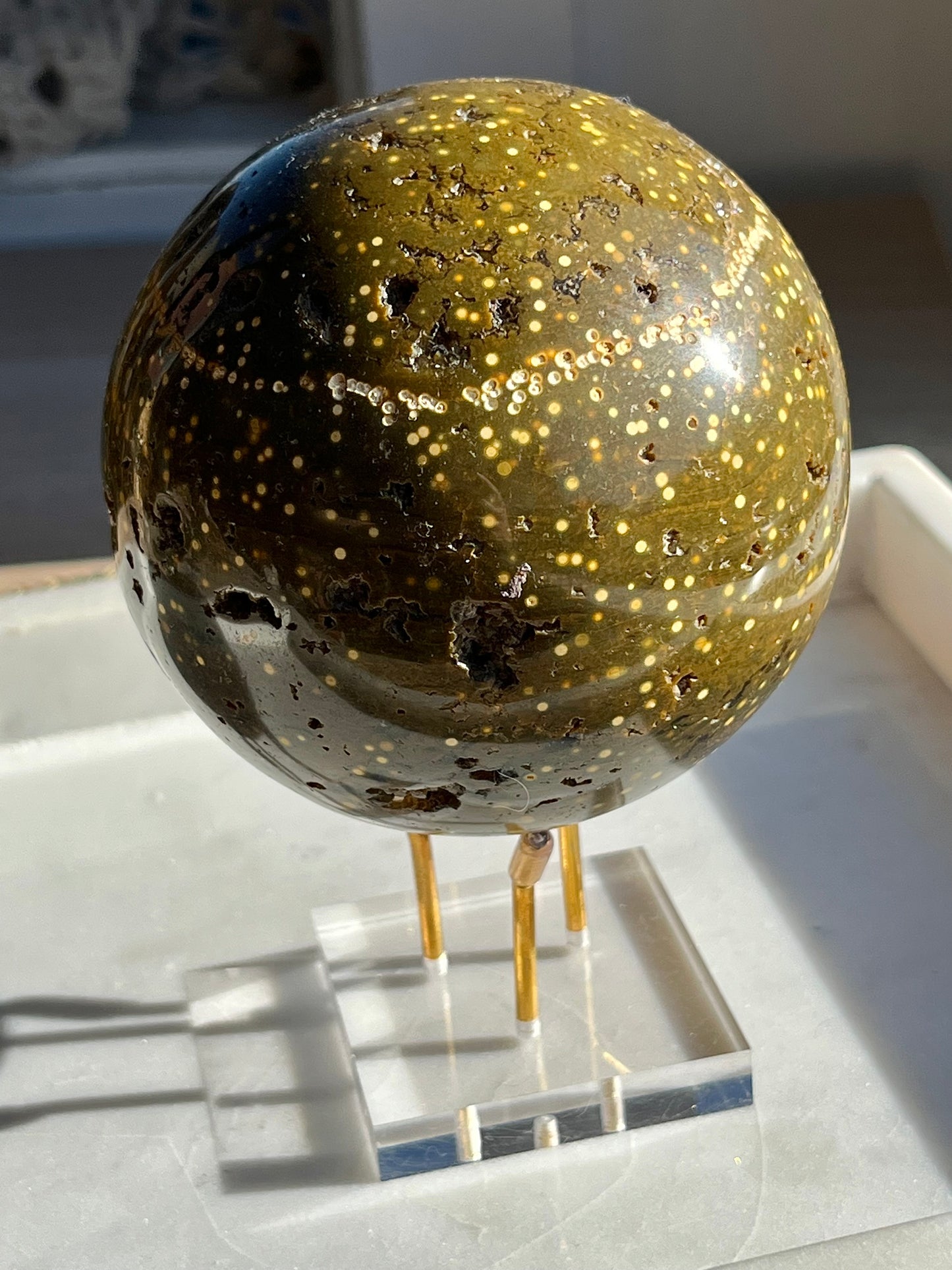 圆形海洋碧玉球体