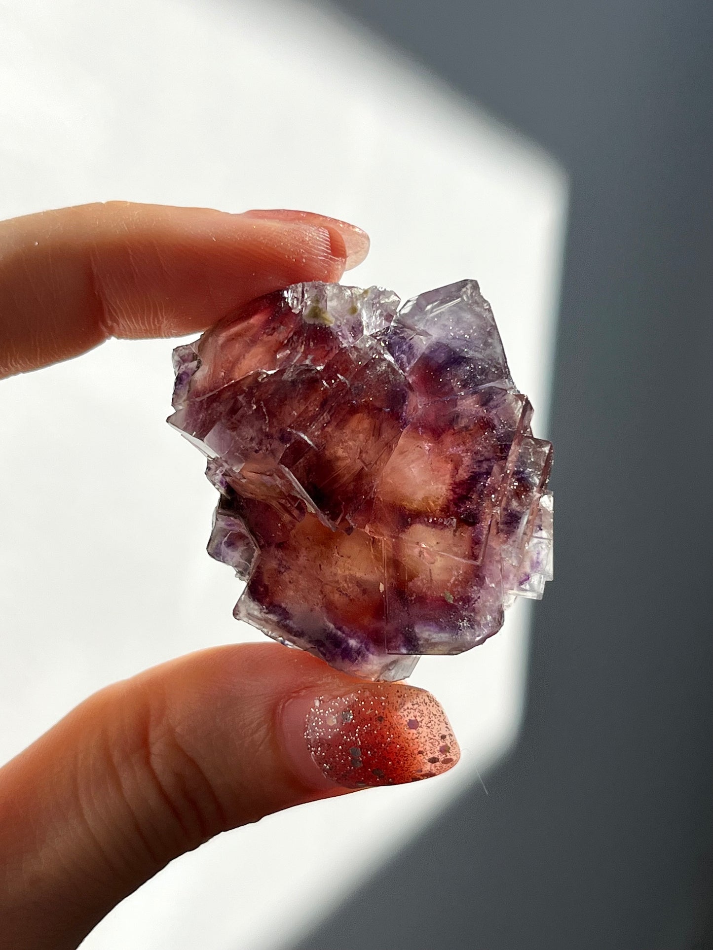 Multicolour Yindu Phantom Fluorite Specimen - some with enhydro bubbles (You Choose)