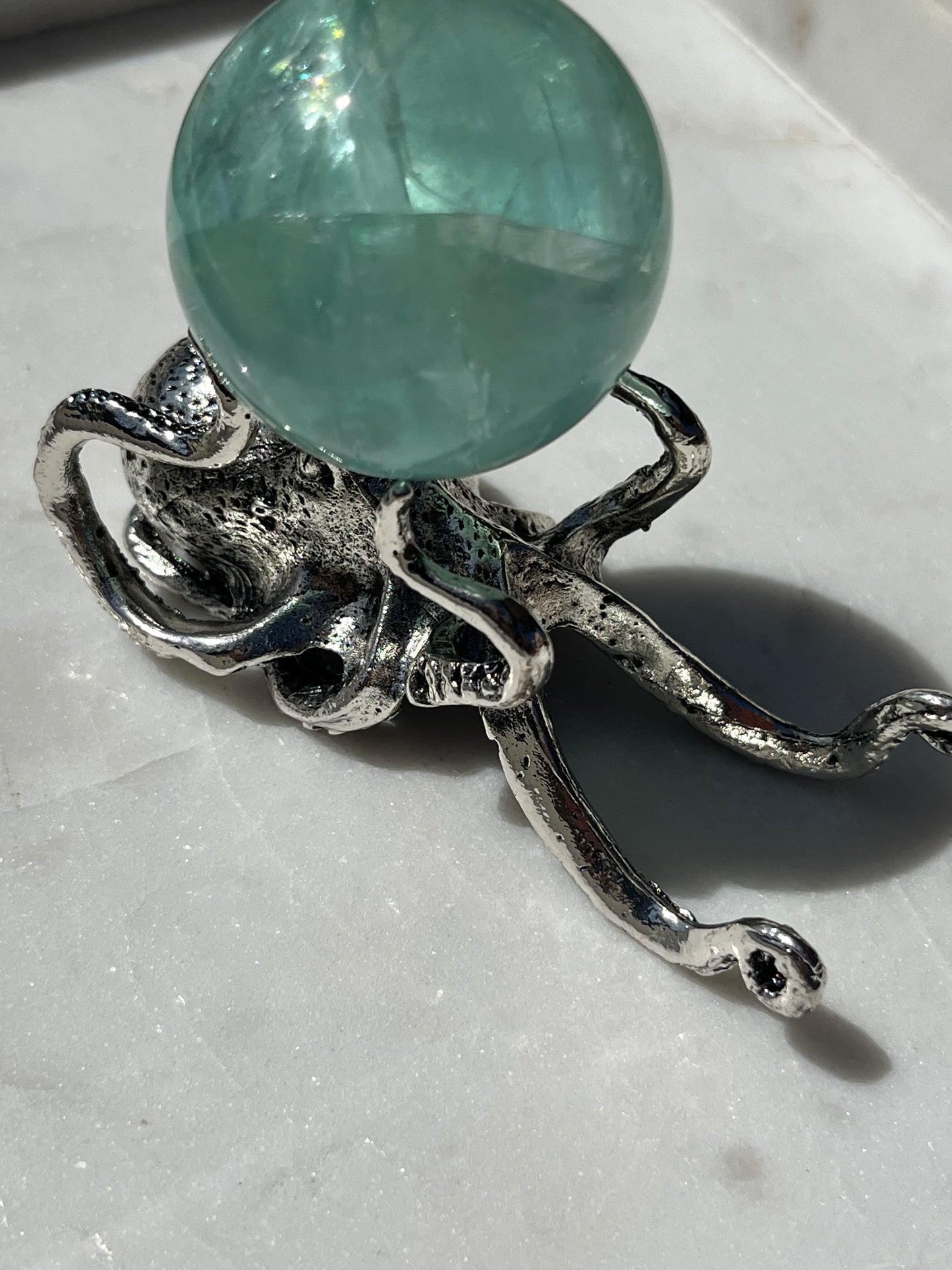 Silver Octopus Sphere Stand