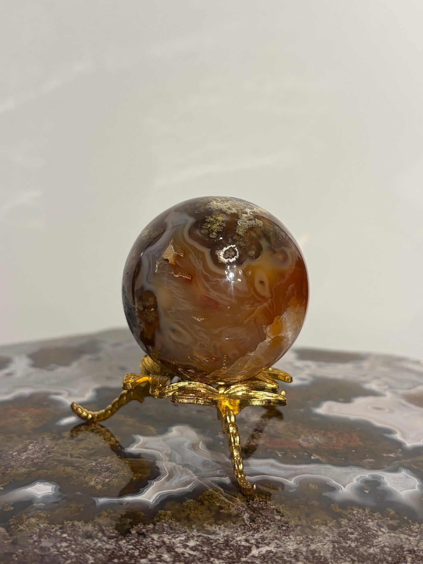 “Sunset World” Honey World Carnelian Nebula Agate Sphere
