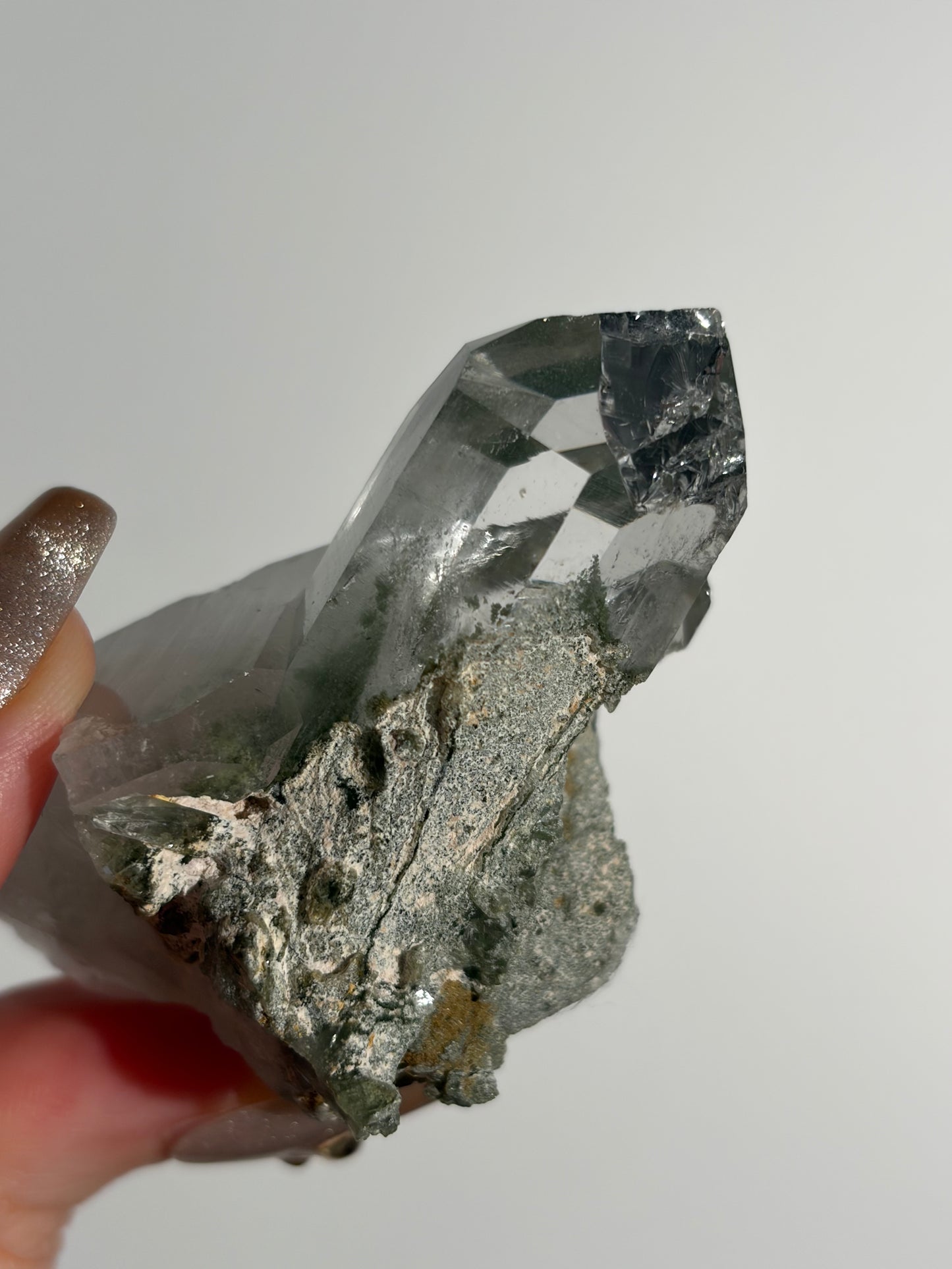 Phantom Chlorite Included Quartz Specimen L