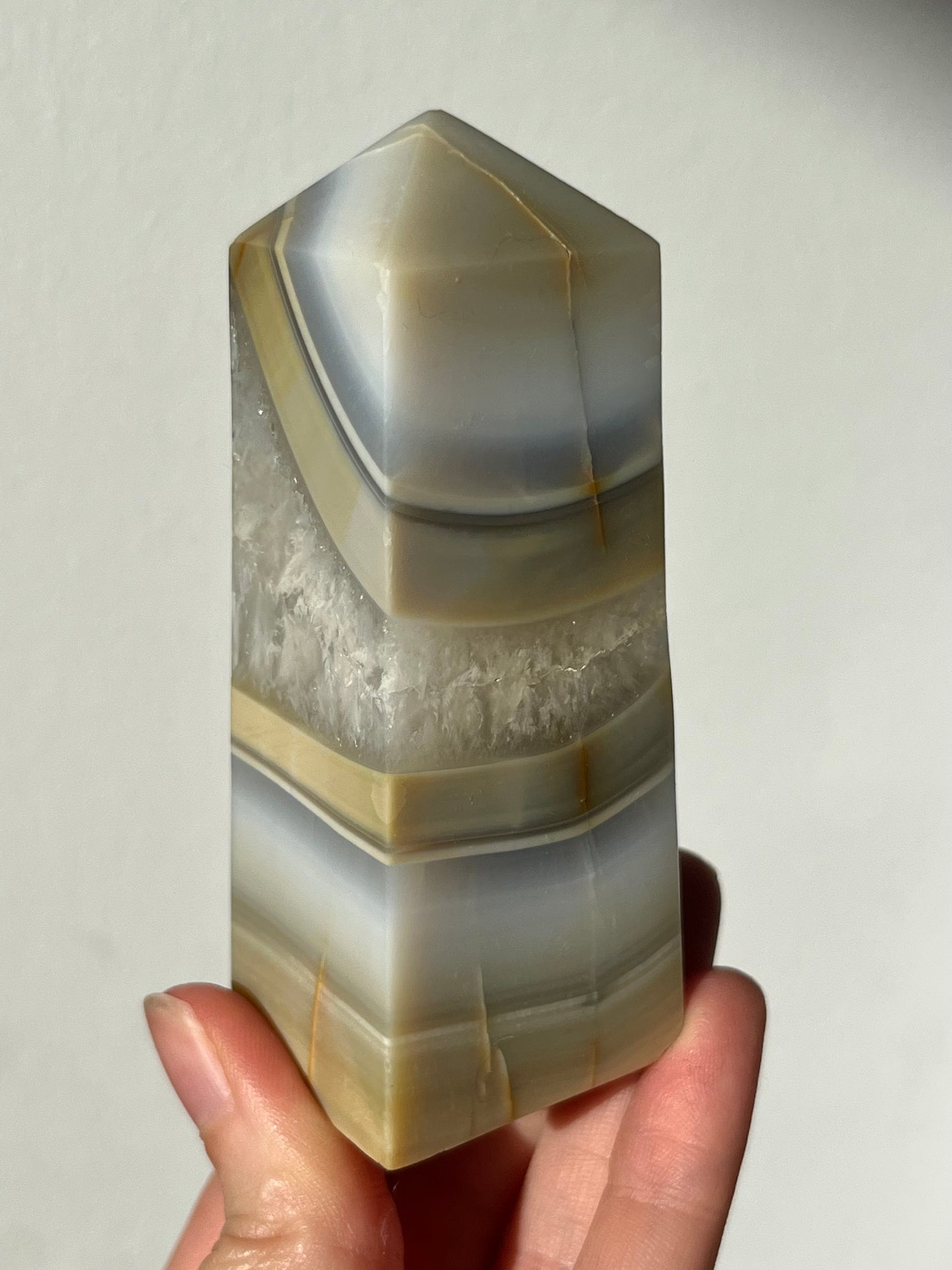 Coffee Banded Agate & Hematoid Quartz Tower #5