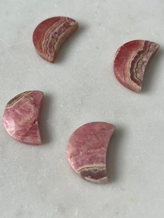 Rhodochrosite Mini Moon Carving
