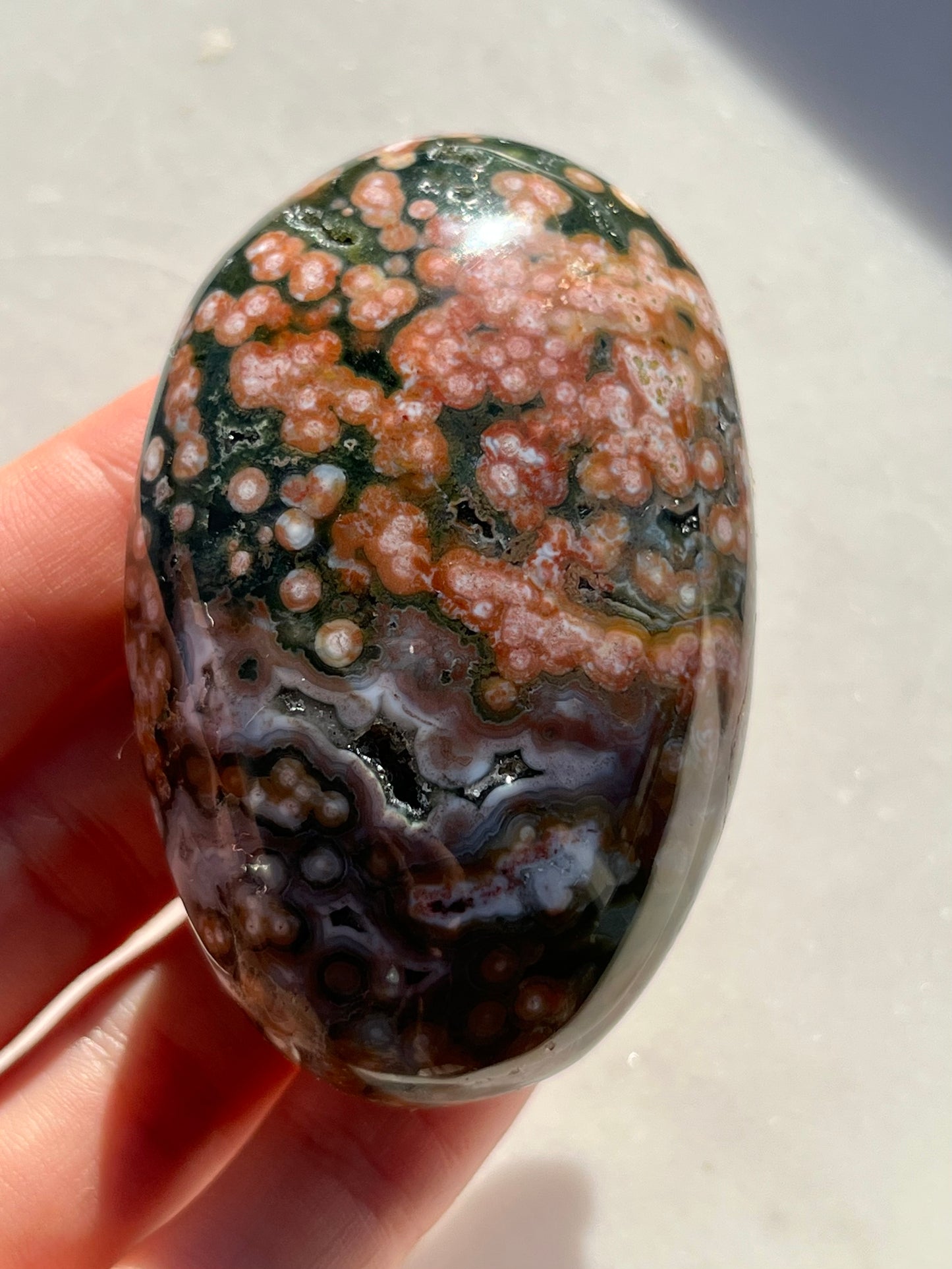Veinless Ocean Jasper Palmstone #45