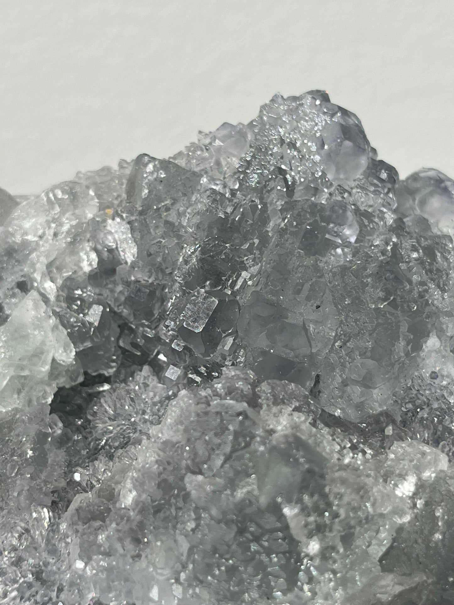 Octahedral Stepped Green Fluorite with Quartz Specimen