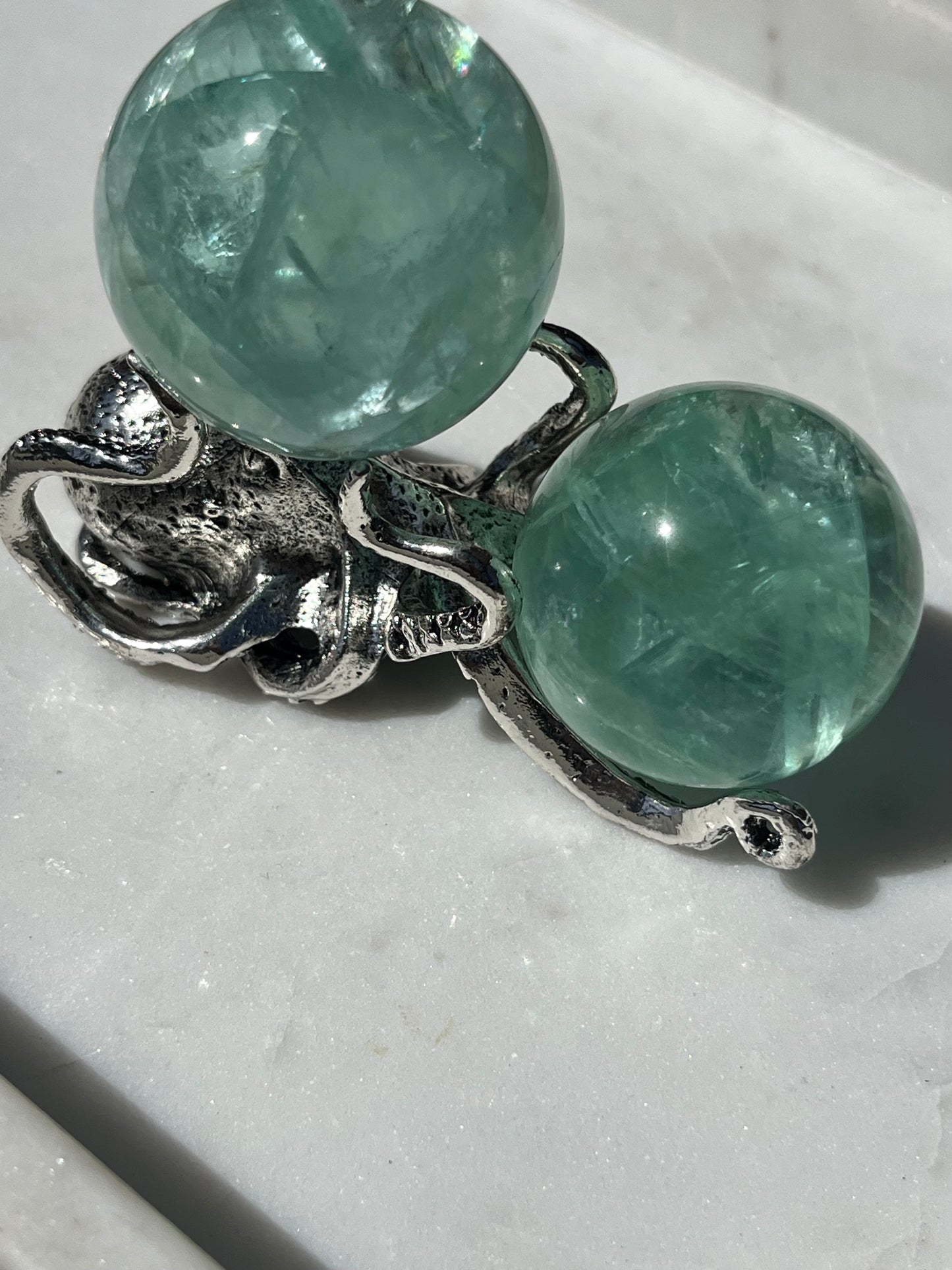 Silver Octopus Sphere Stand