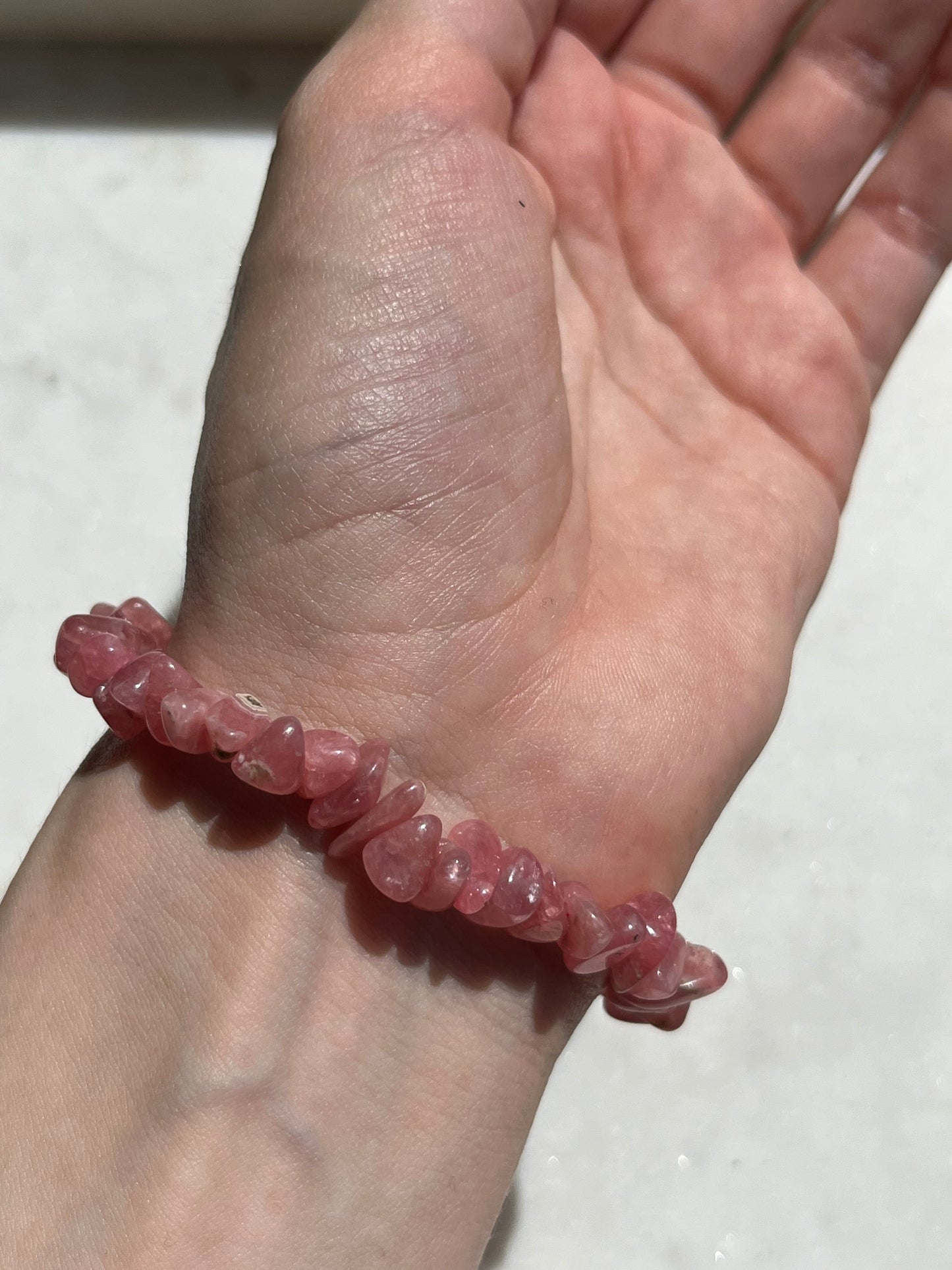 Rhodochrosite Tumbled Bead Bracelet