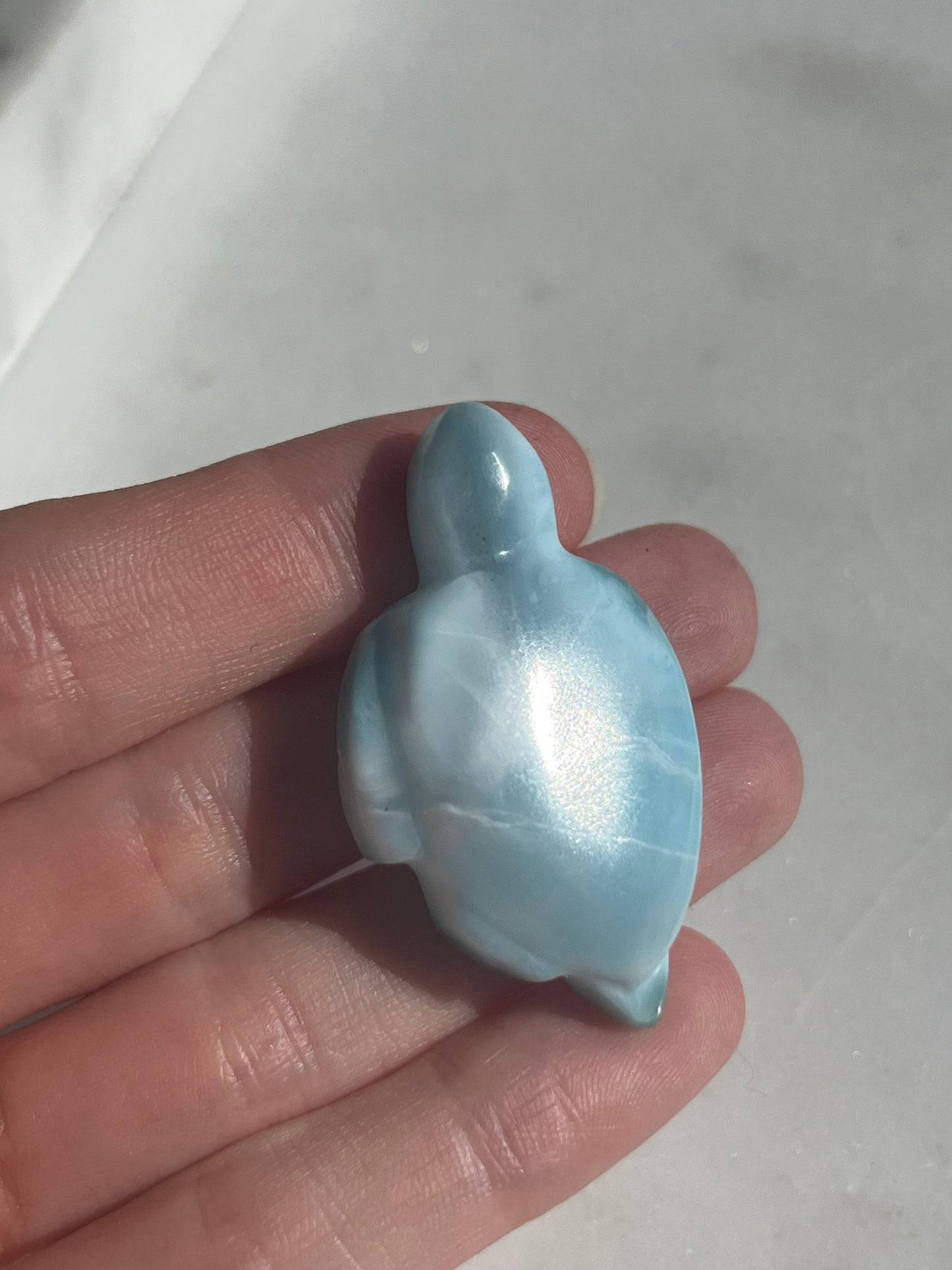 A Grade Larimar Turtle Carving #1