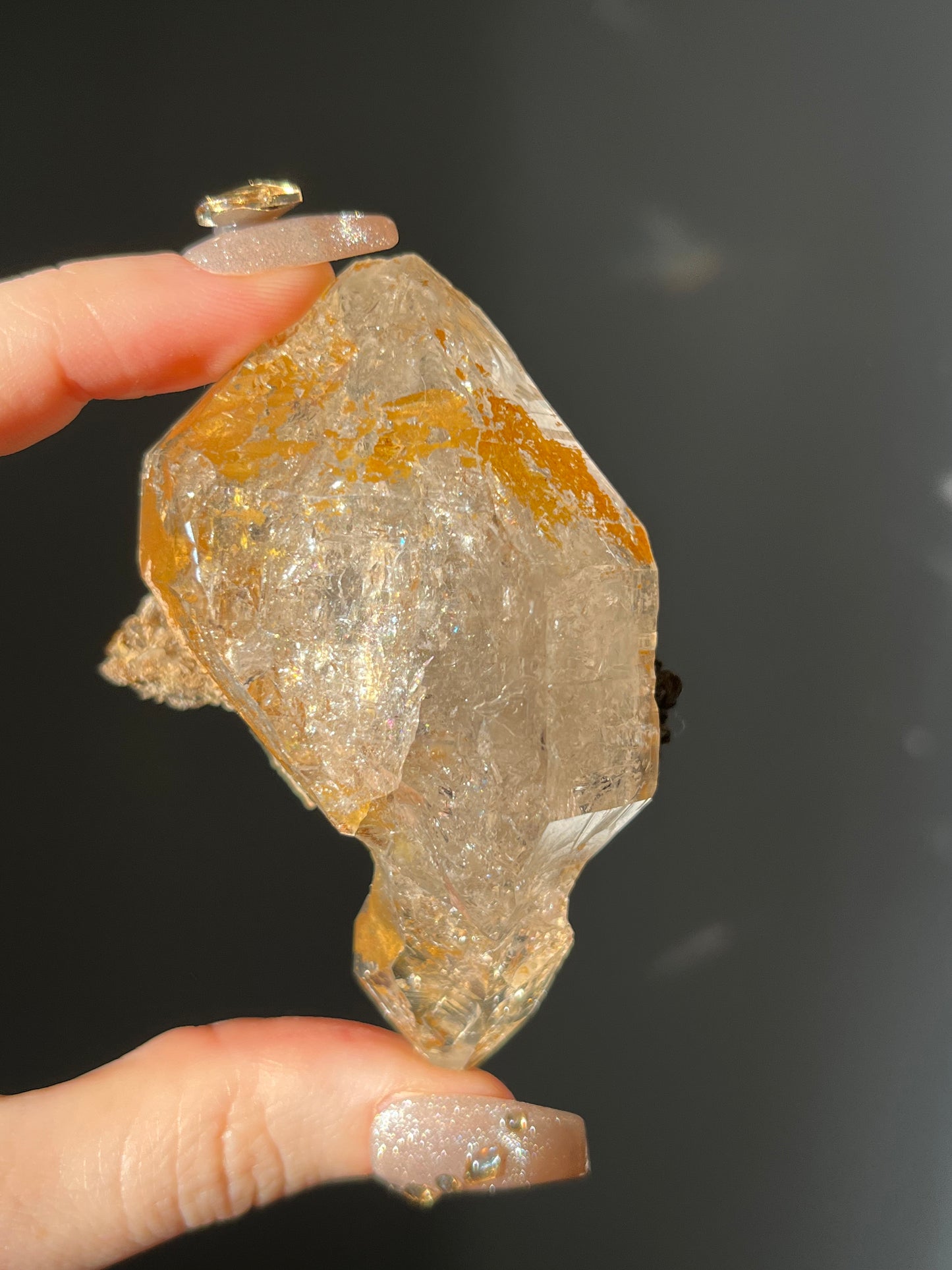 Diamond Quartz DT with Golden Hematoid Coating