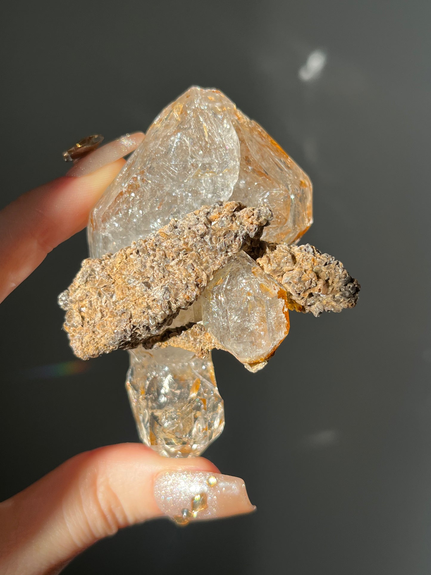 Diamond Quartz DT with Golden Hematoid Coating