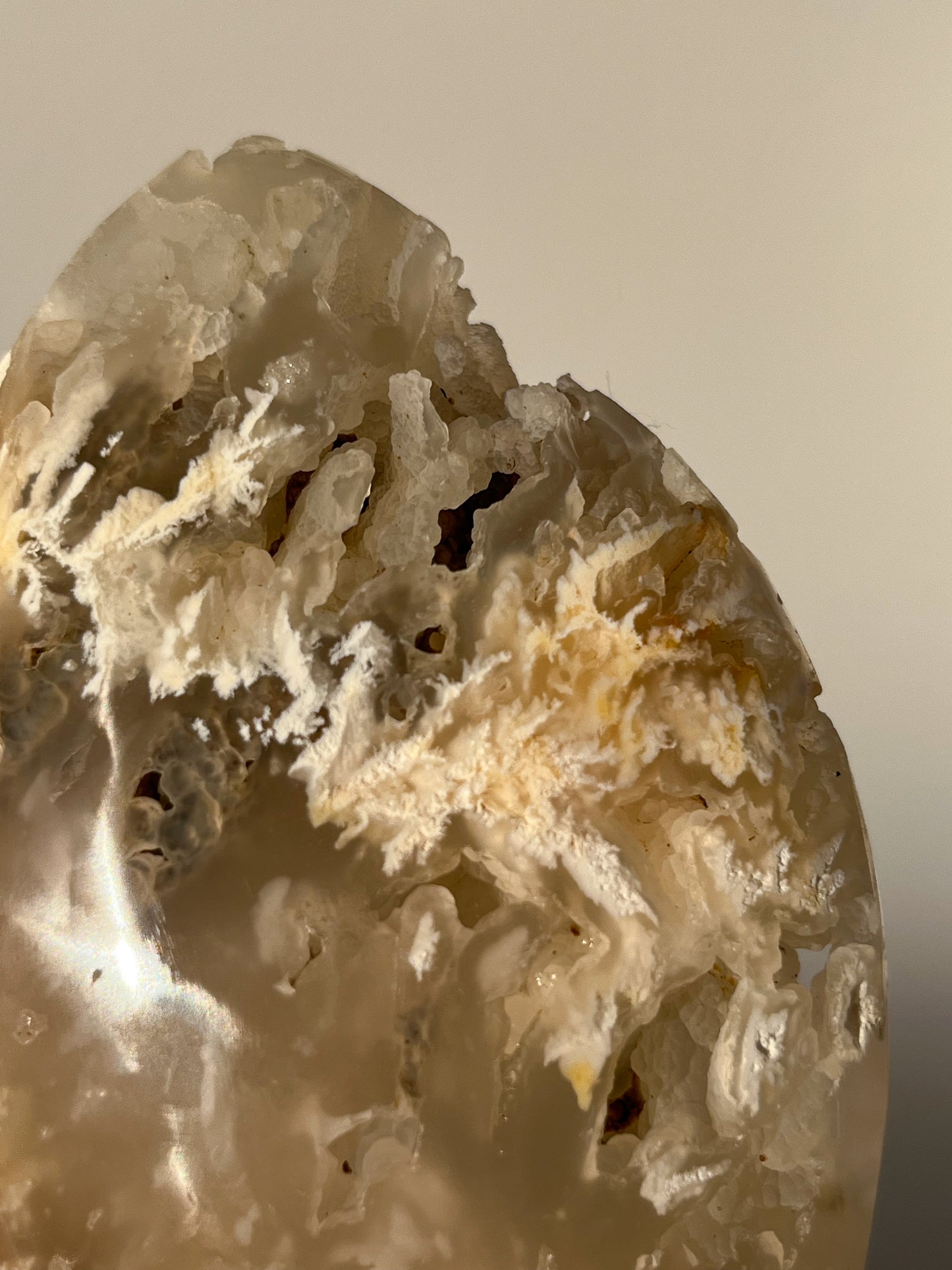Druzy Flower Agate Flame Carving #B