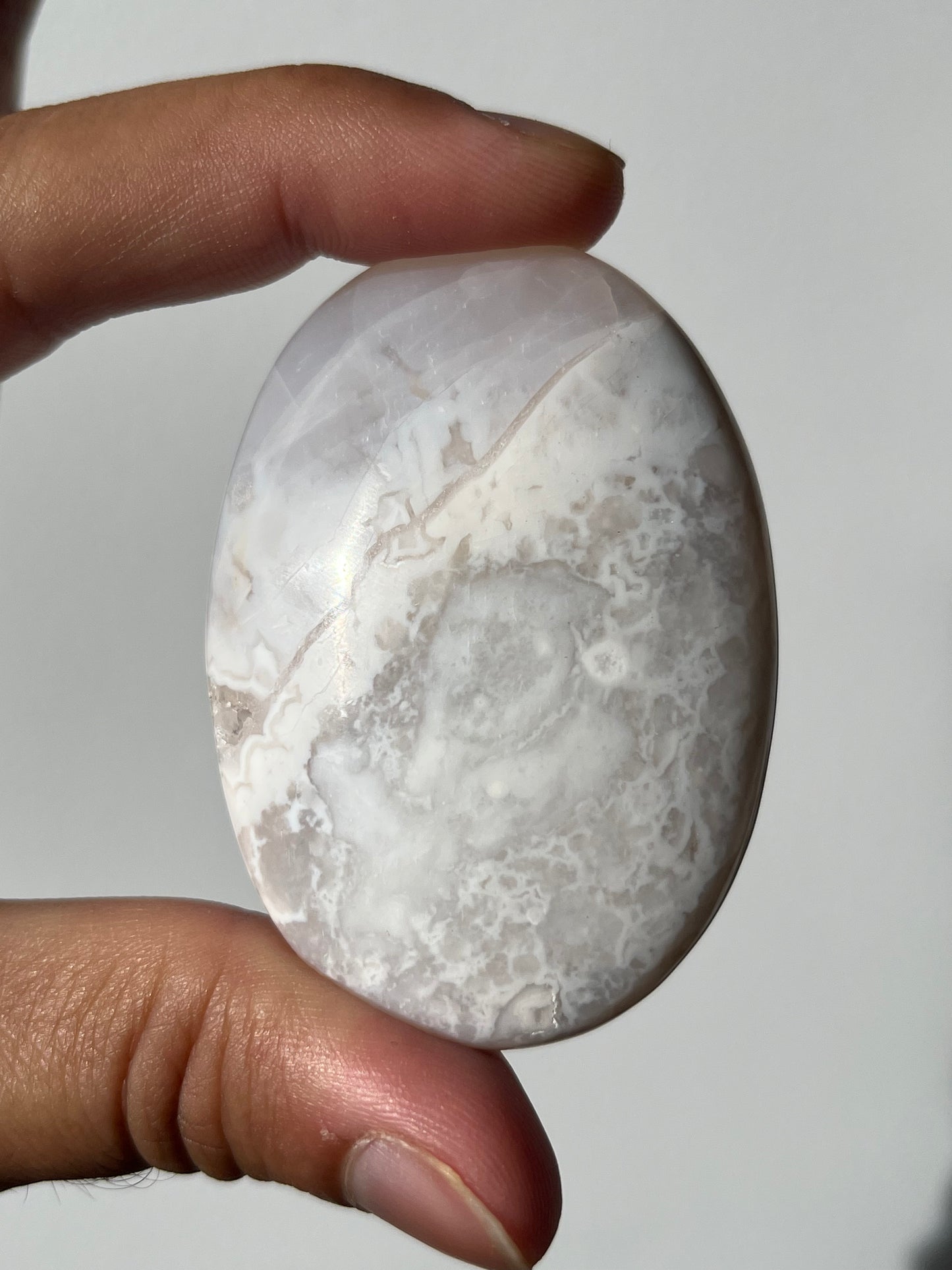 Druzy Snow Agate Palmstone C