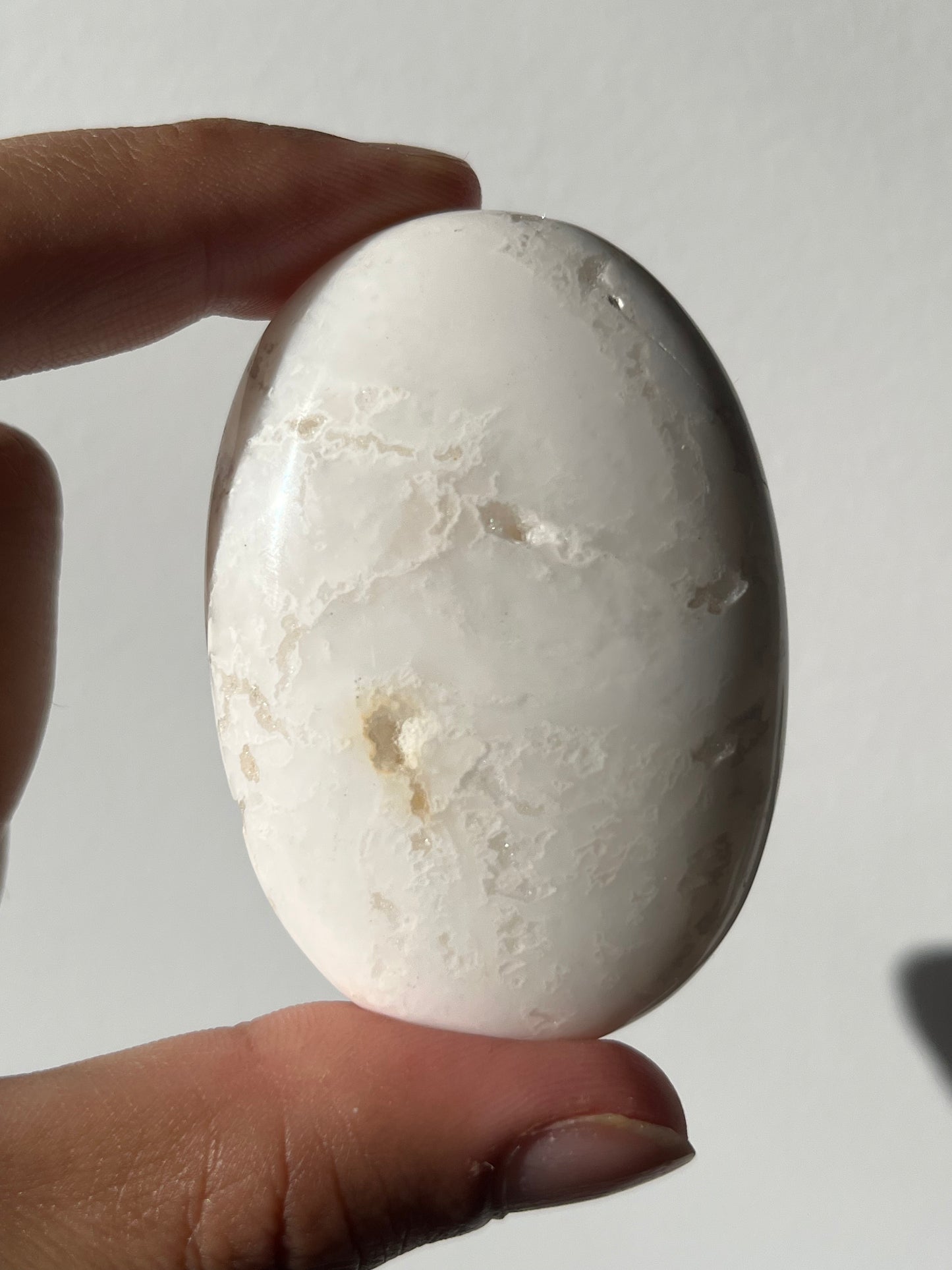 Druzy Snow Agate Palmstone K