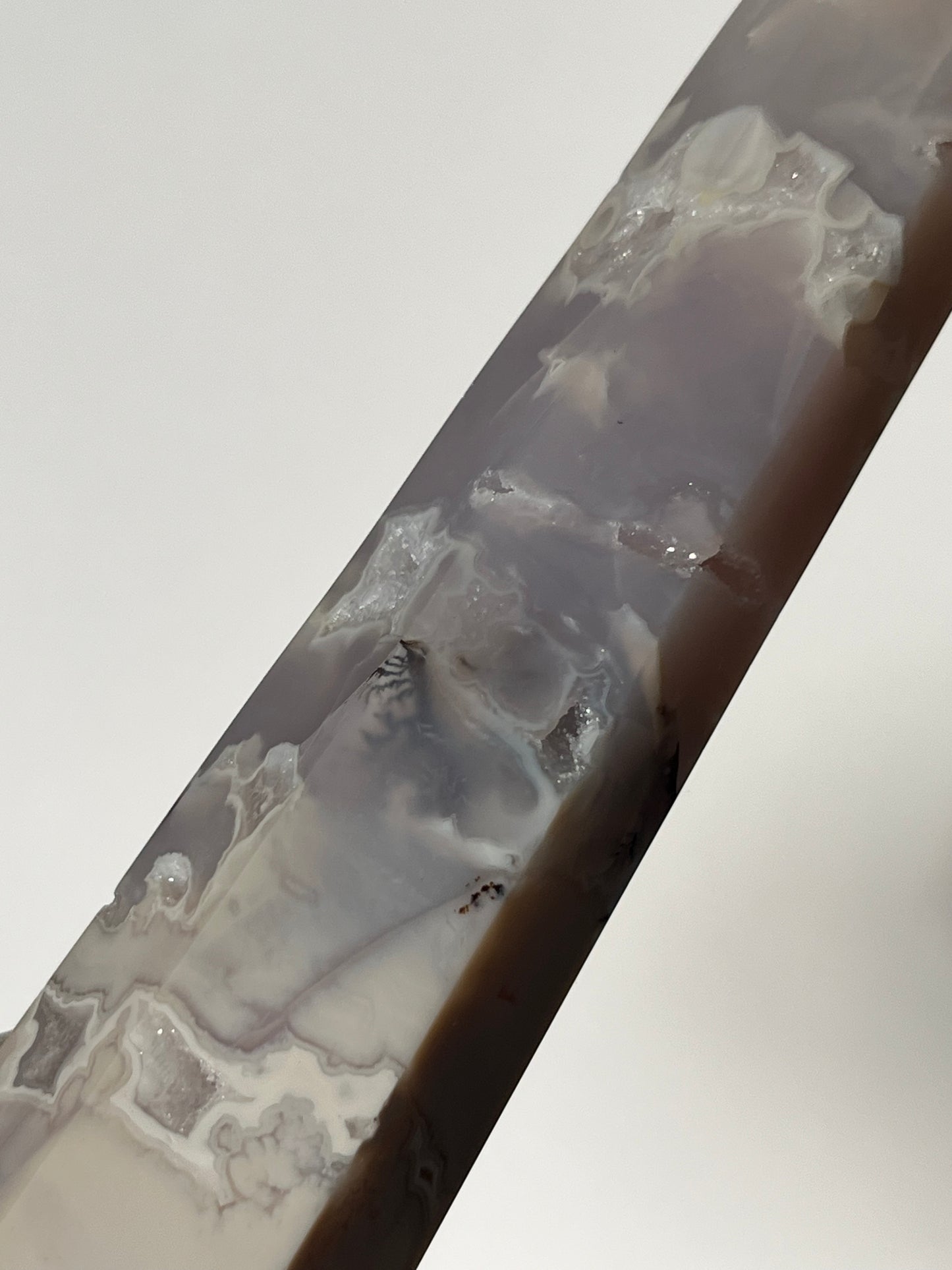 Druzy Dendritic Snow Agate Tower C